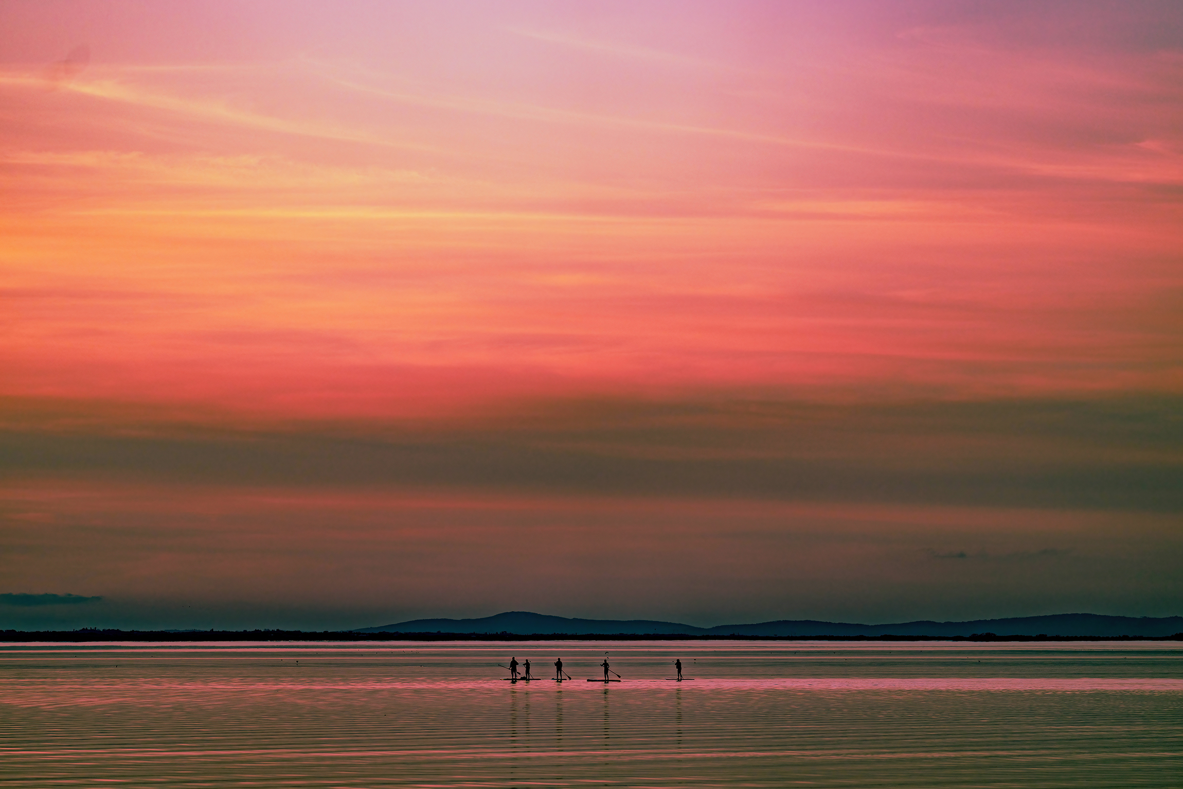 Sunset over the lake
