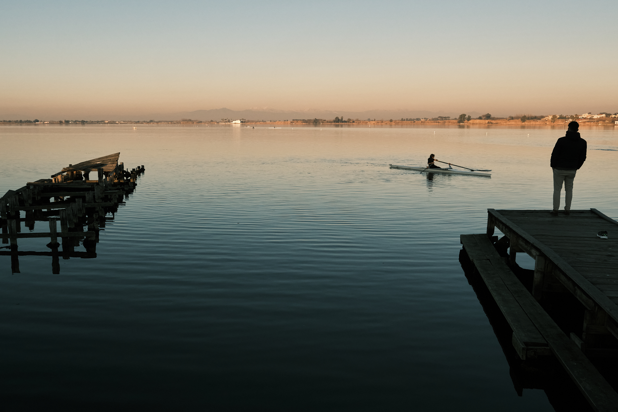 Rowing at Lake Patria