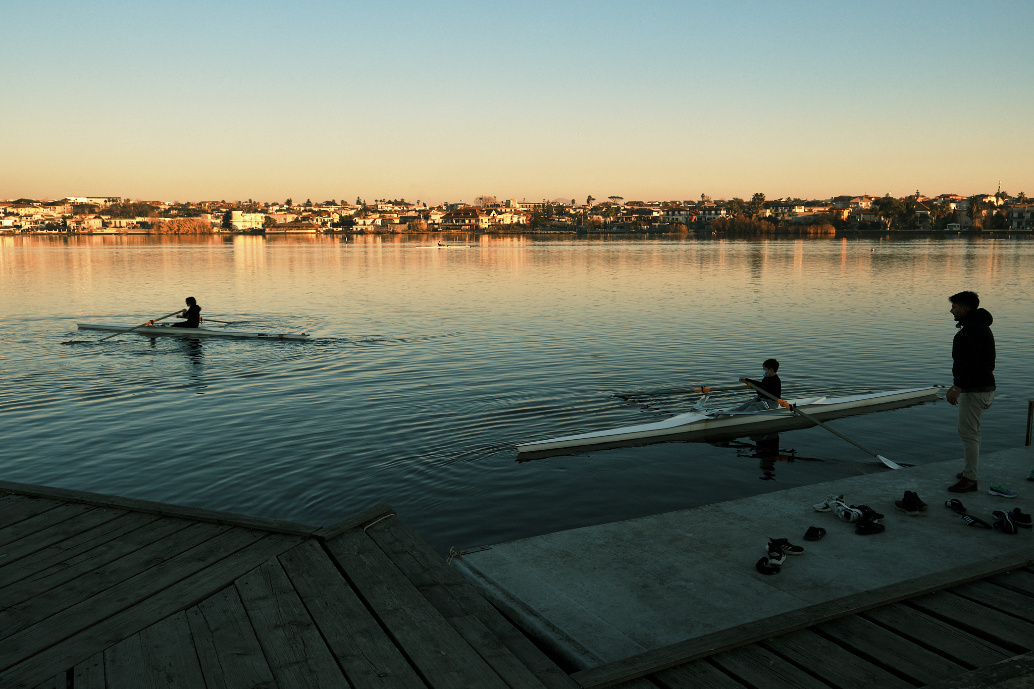 Rowing at Lake Patria