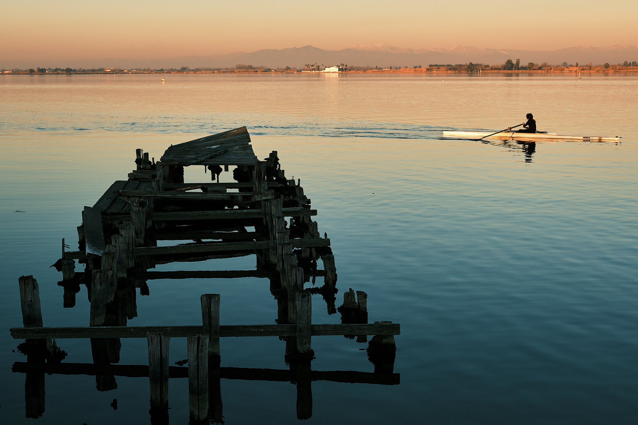 Rowing at Lake Patria