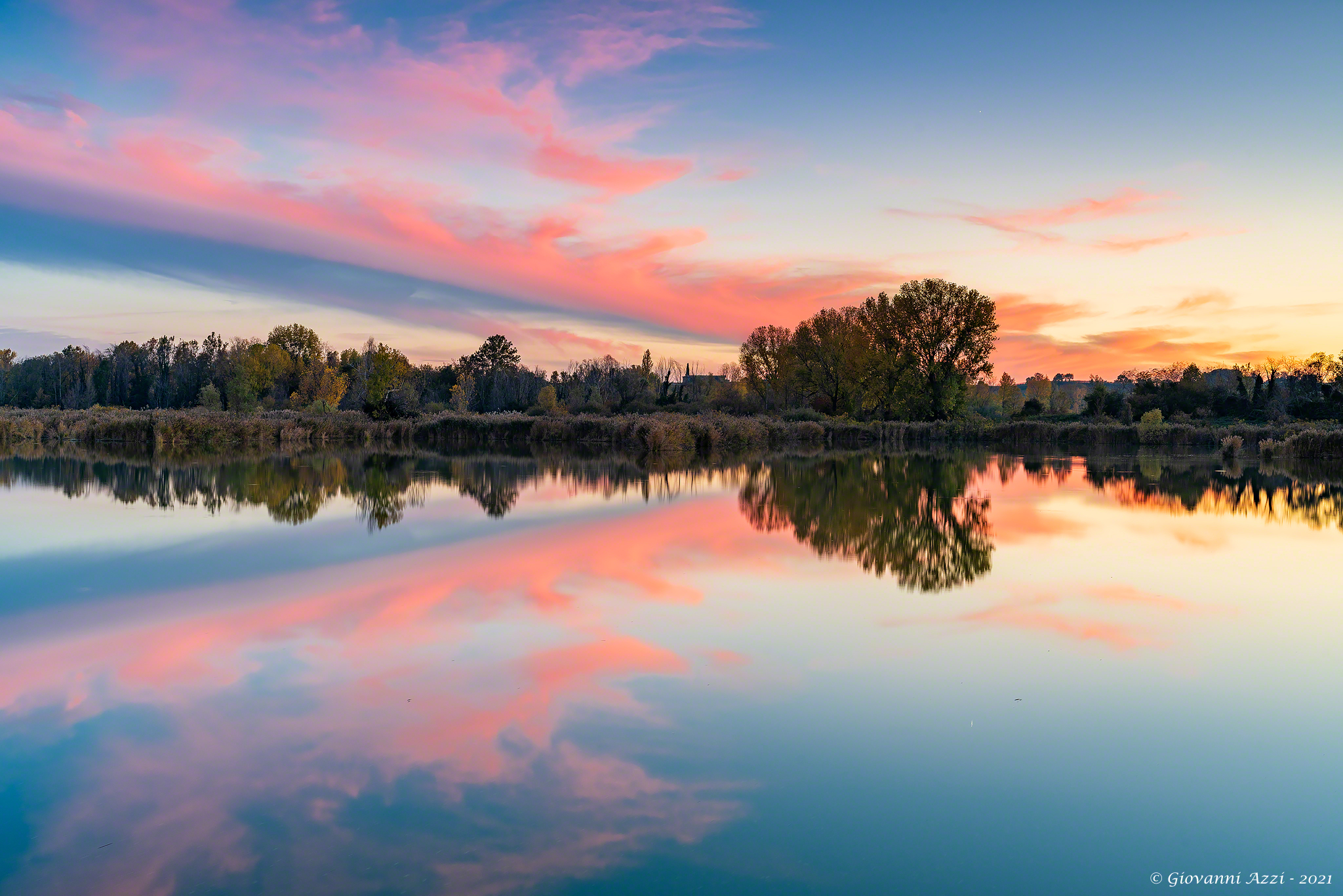 Autumn sunset at the Torbiere
