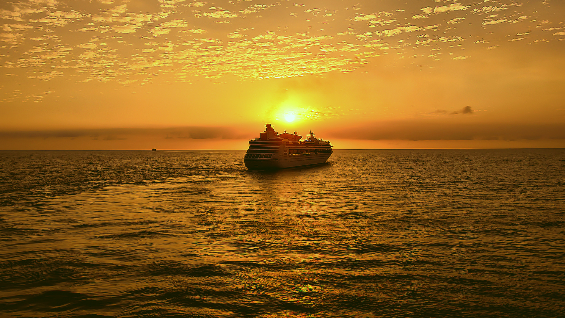 sunset from the boat