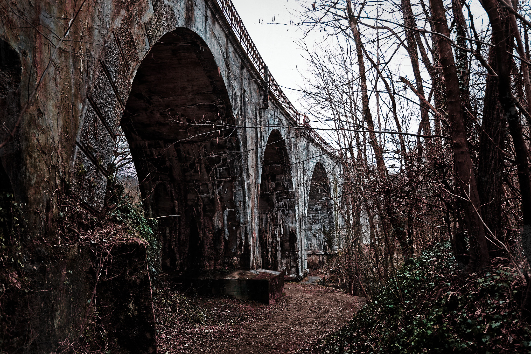 Triuggio Ponte Ferroviario lungo fiume Lambro