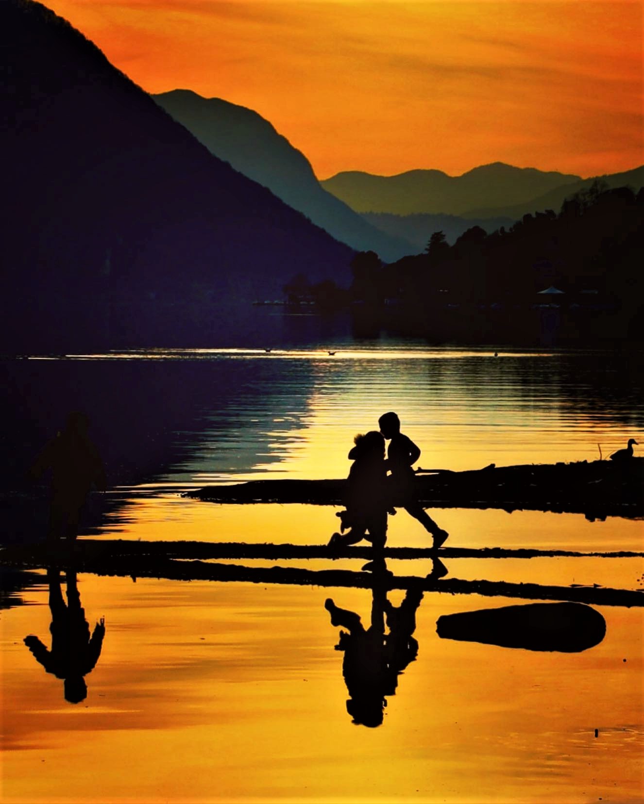 tramonto sul lago di Lugano