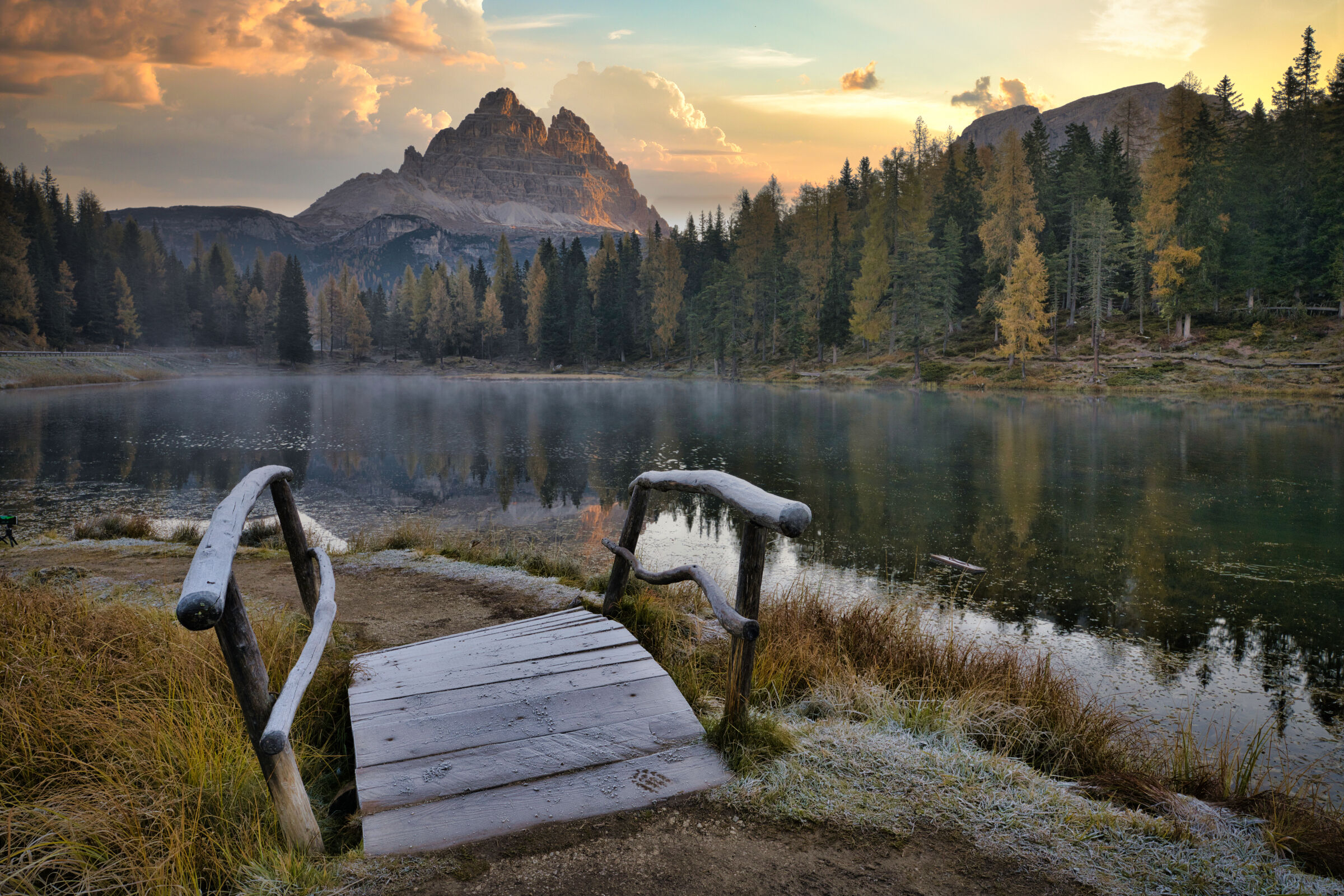 Lago d'Antorno, alba brinata