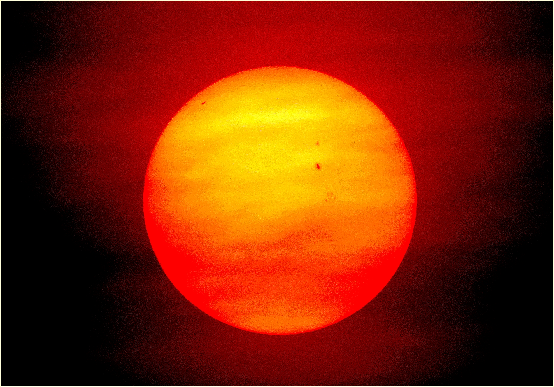 '' at sunset '' sunspots