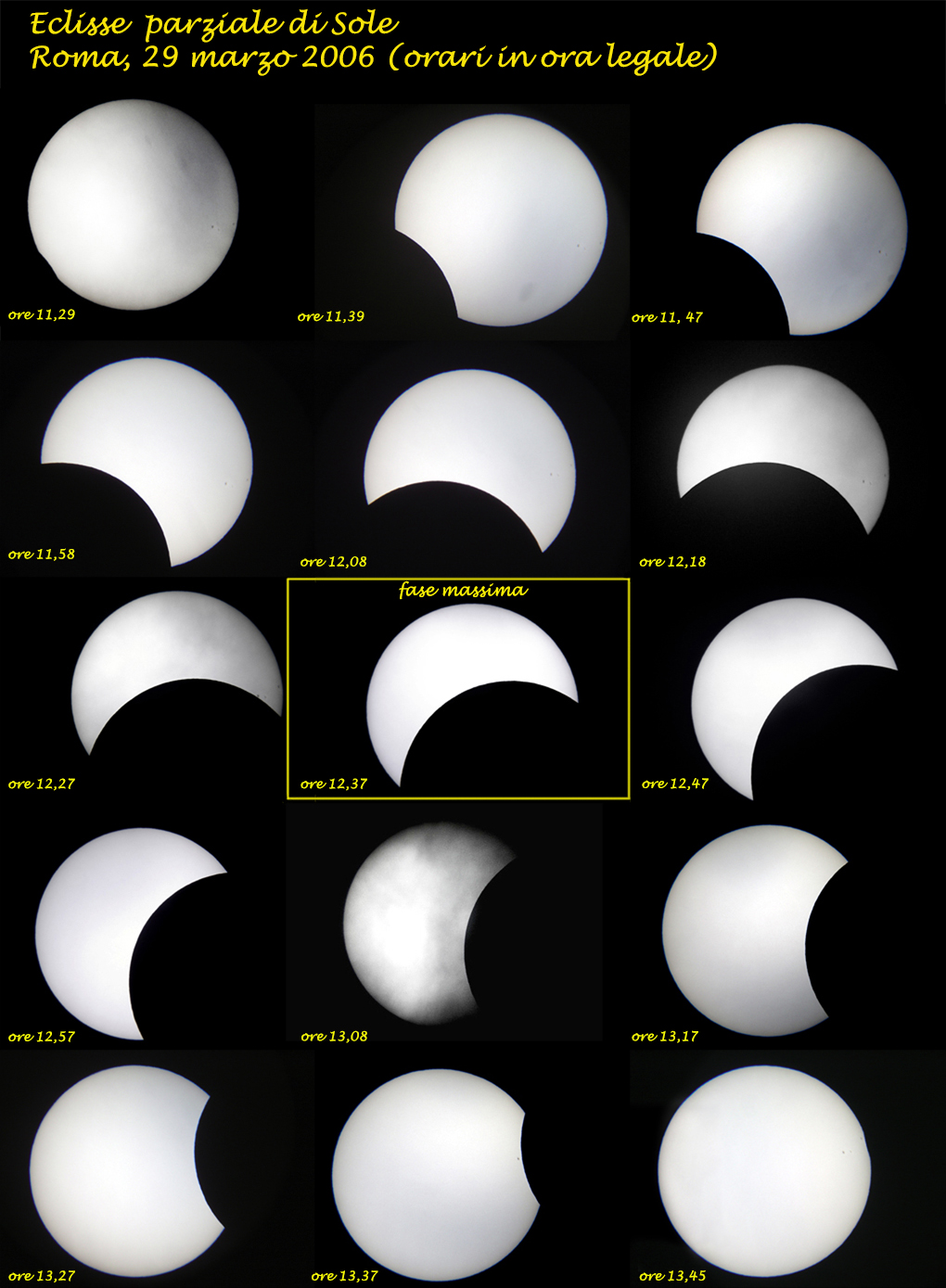 16 anni fa, l'eclisse parziale di Sole vista da Roma