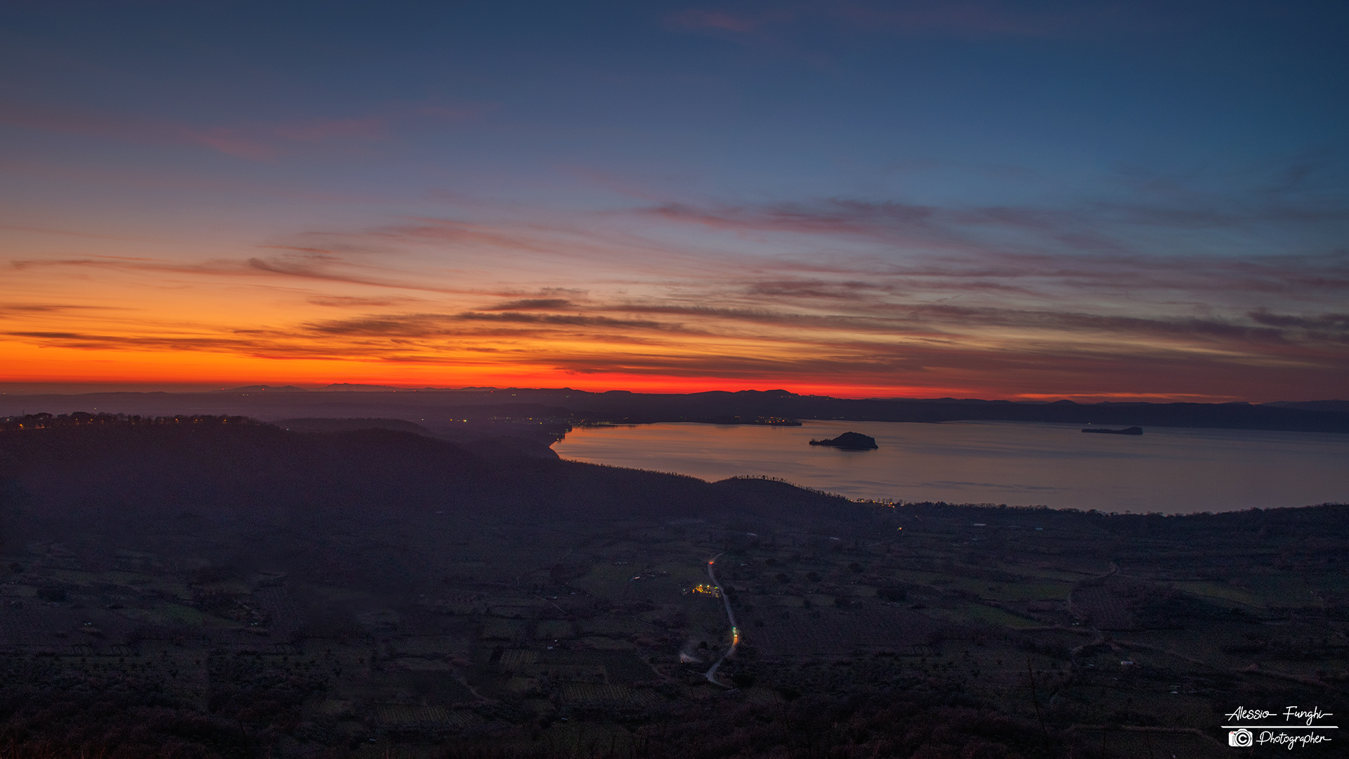 Sunset over the lake