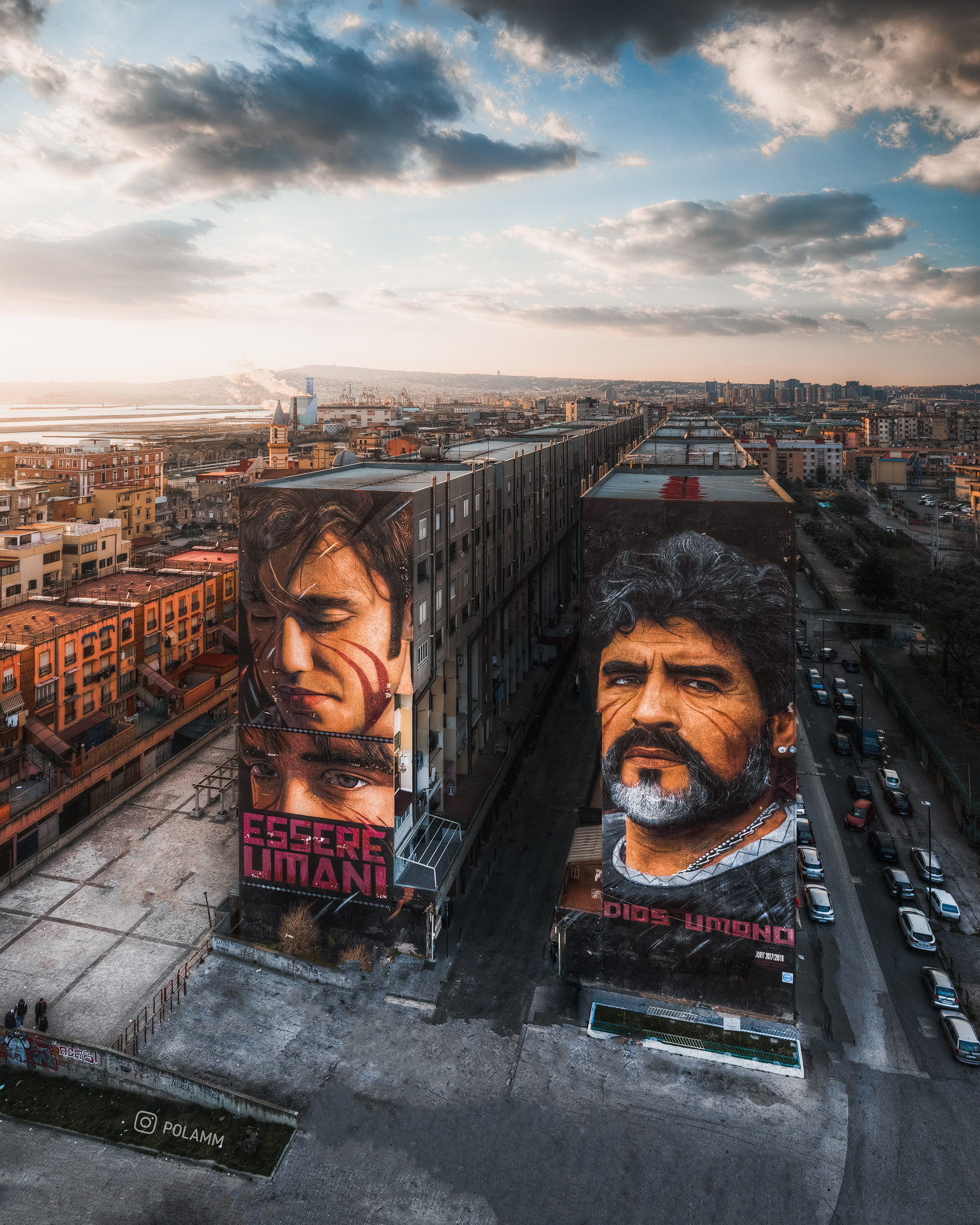 Murals by Jorit for Maradona