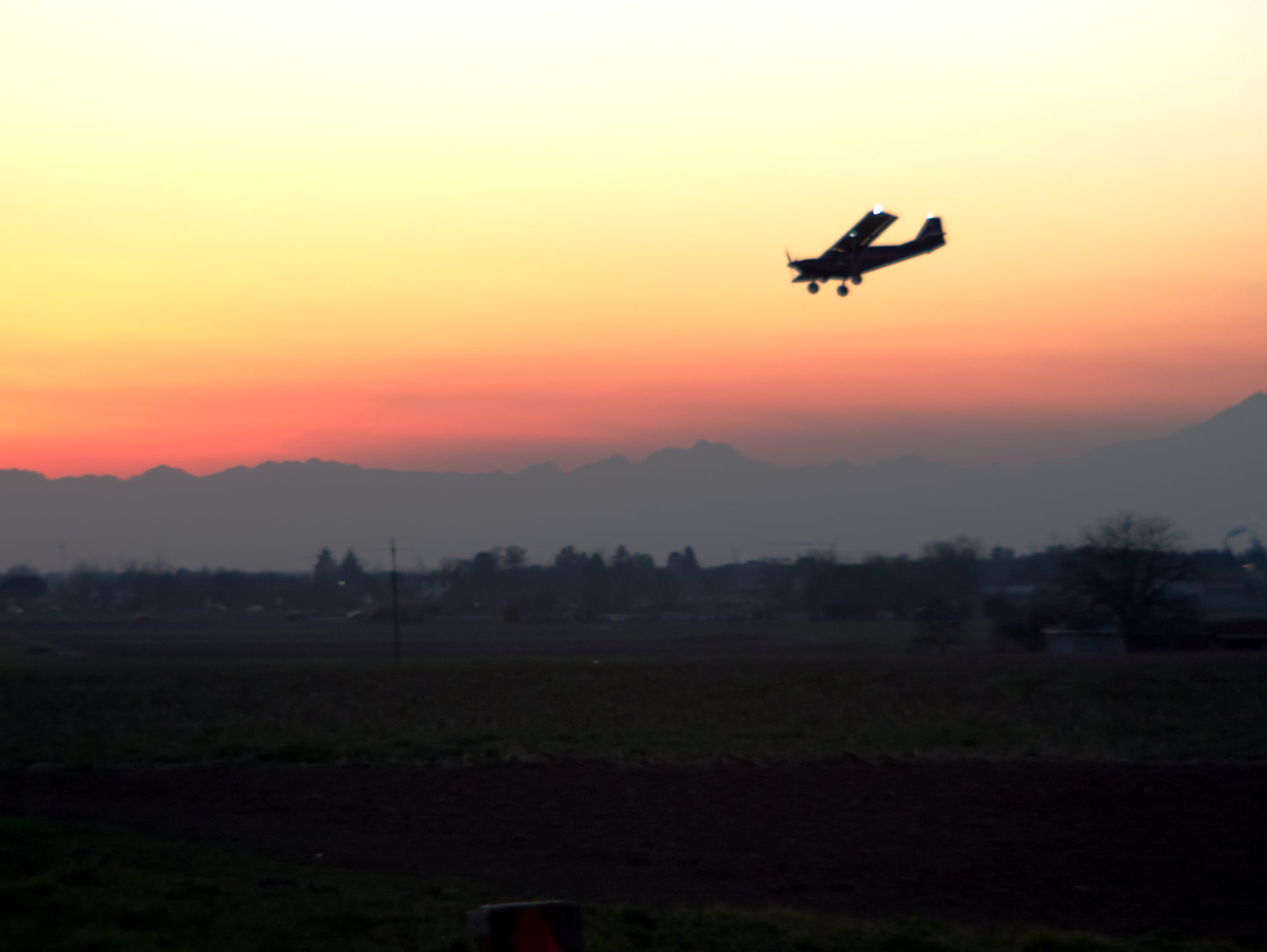 Tramonto al campo volo