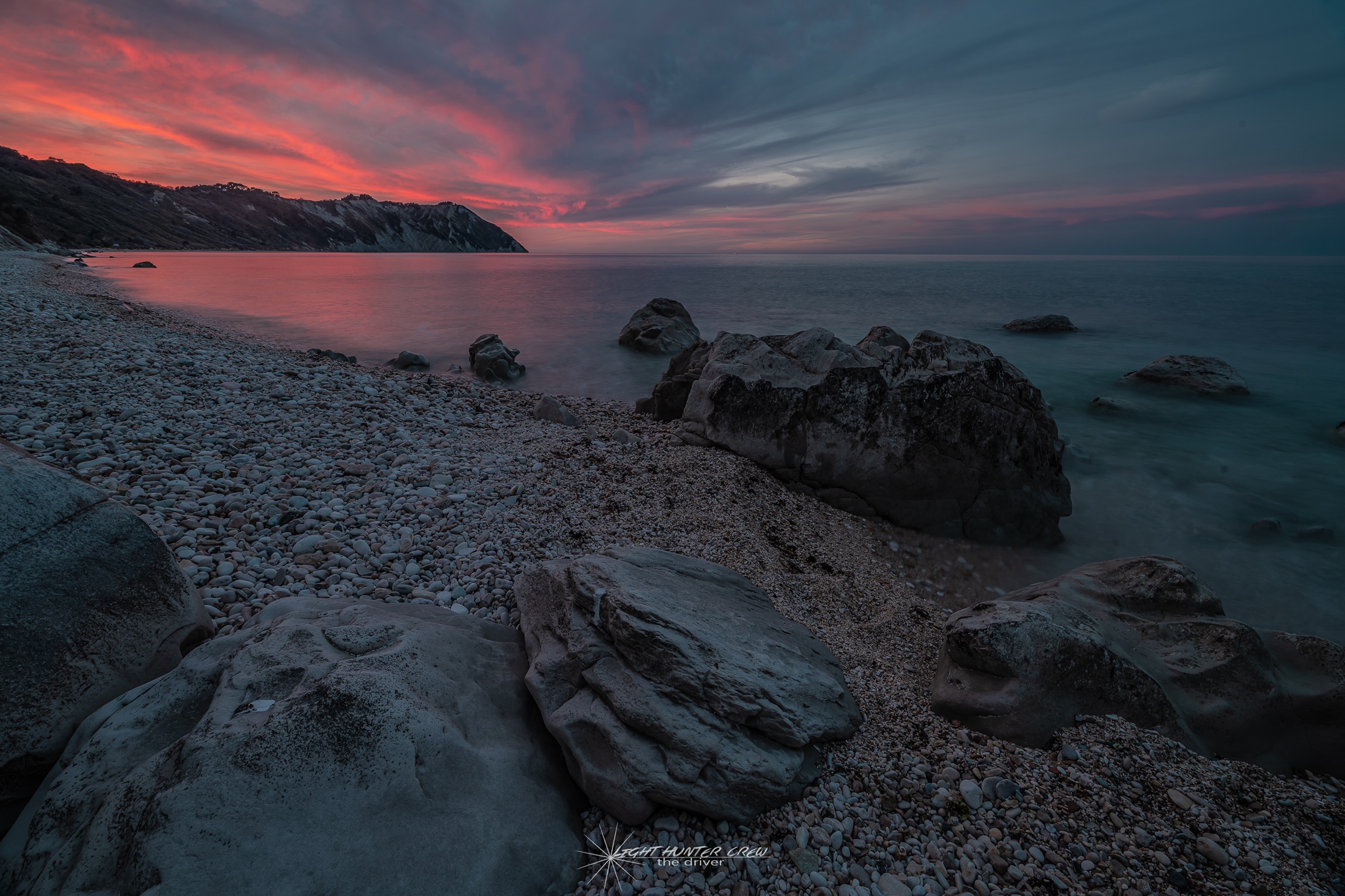Portonovo Bay in a warm sunset