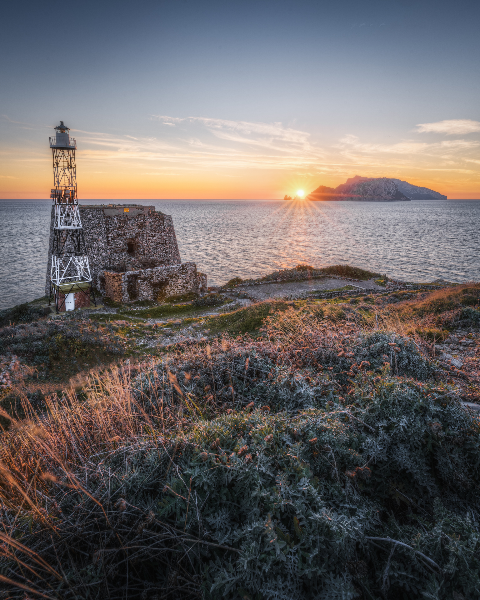 Sunset over Capri from Punta Campanella