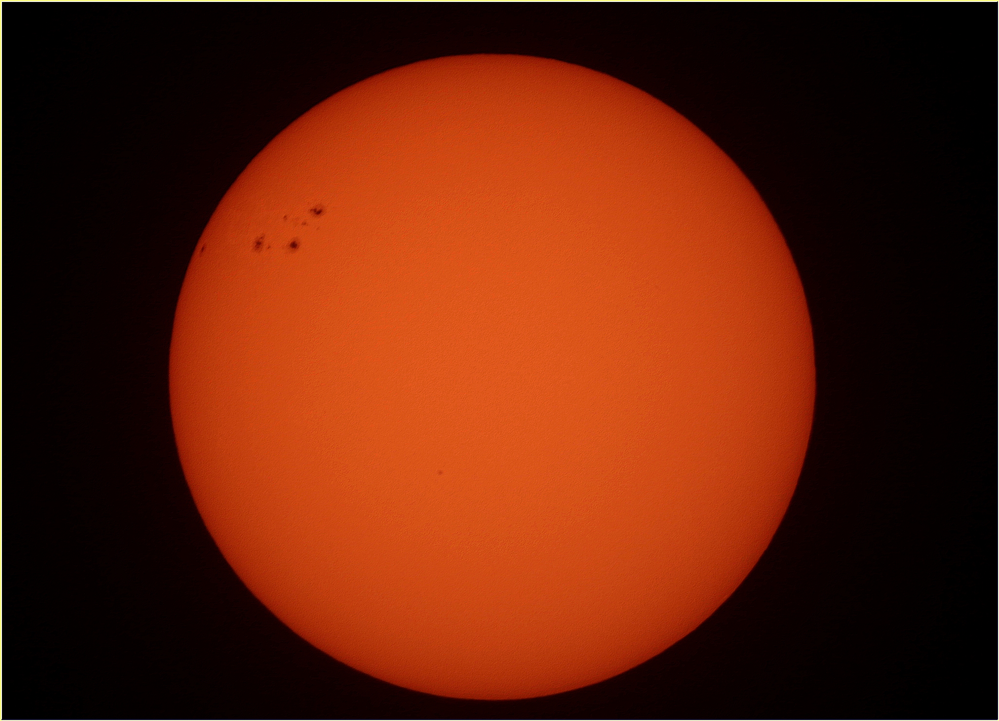 '' yesterday at 13.30 '' sunspots