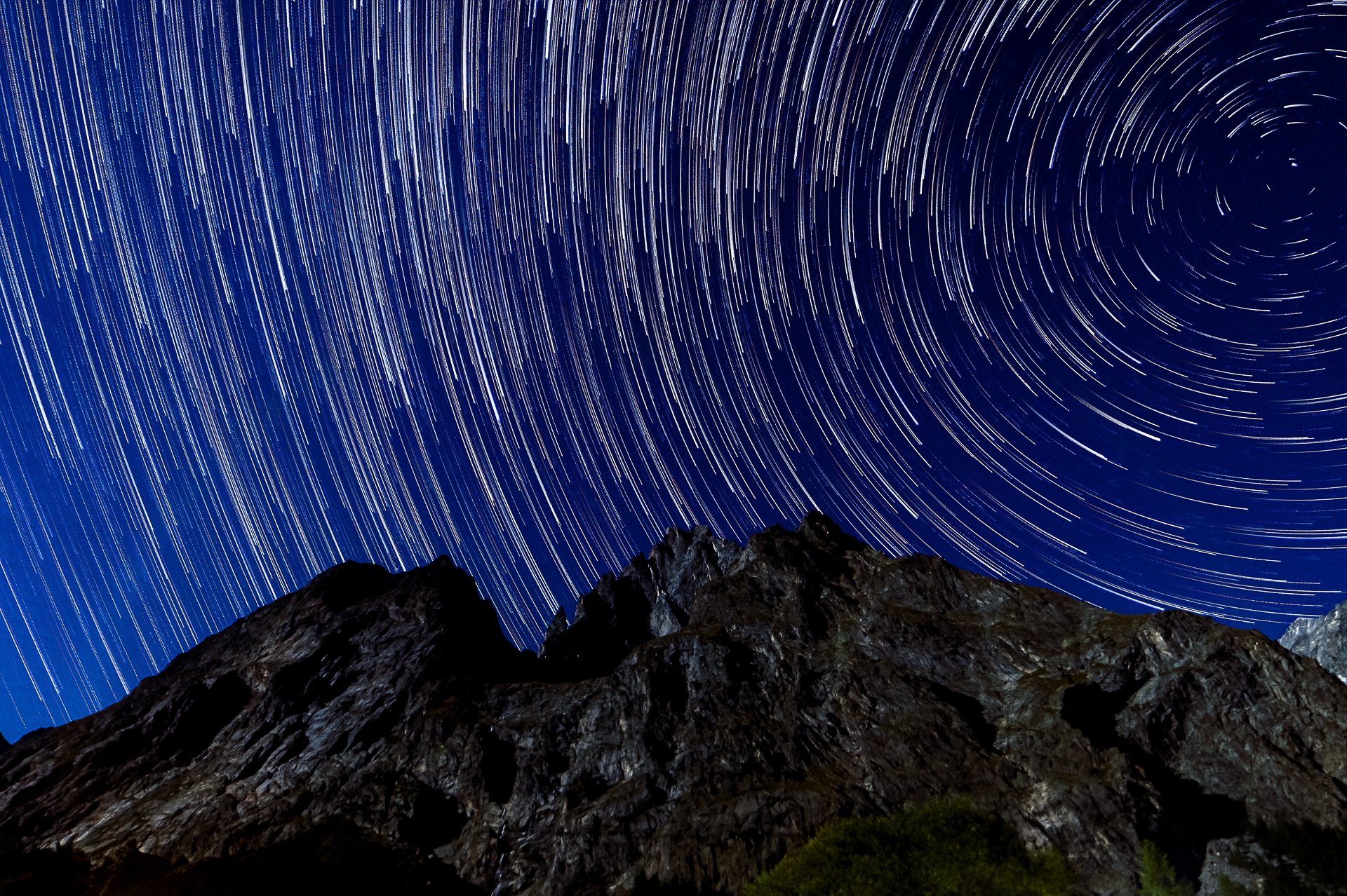 Startrail under Mont Blanc
