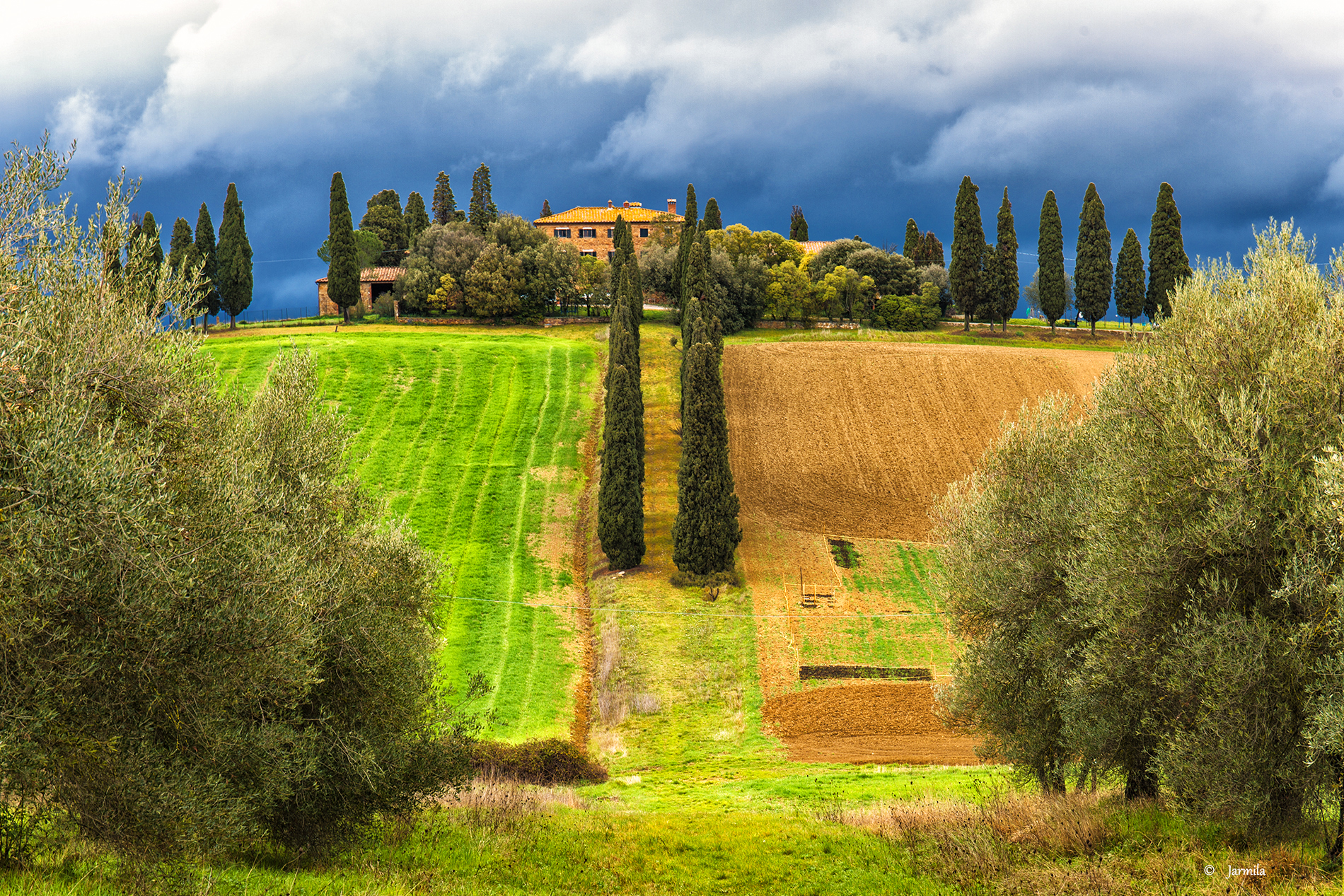 The house of Massimo Decimo just before a storm
