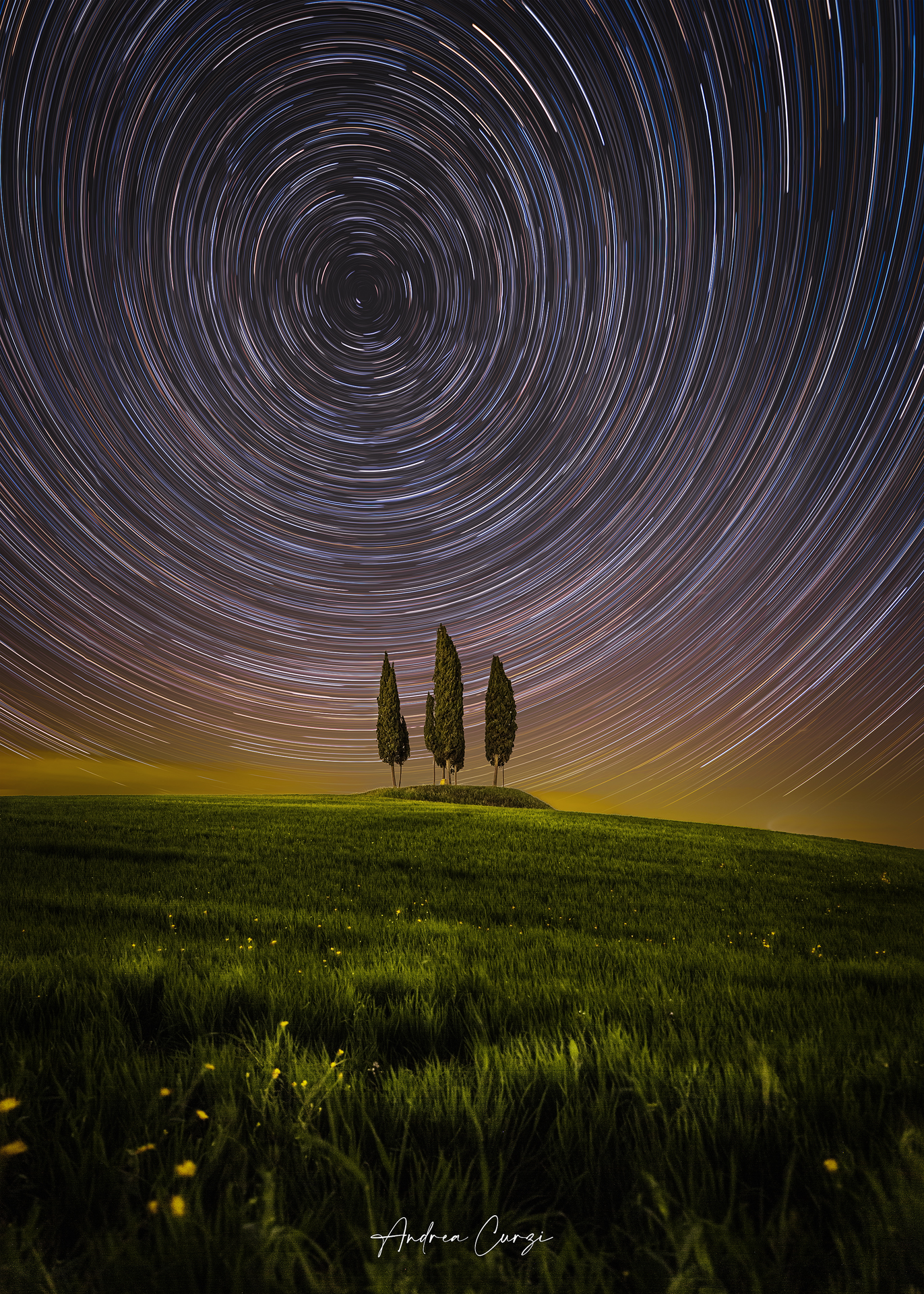 Star Trail Croce di Prata - Val D'orcia