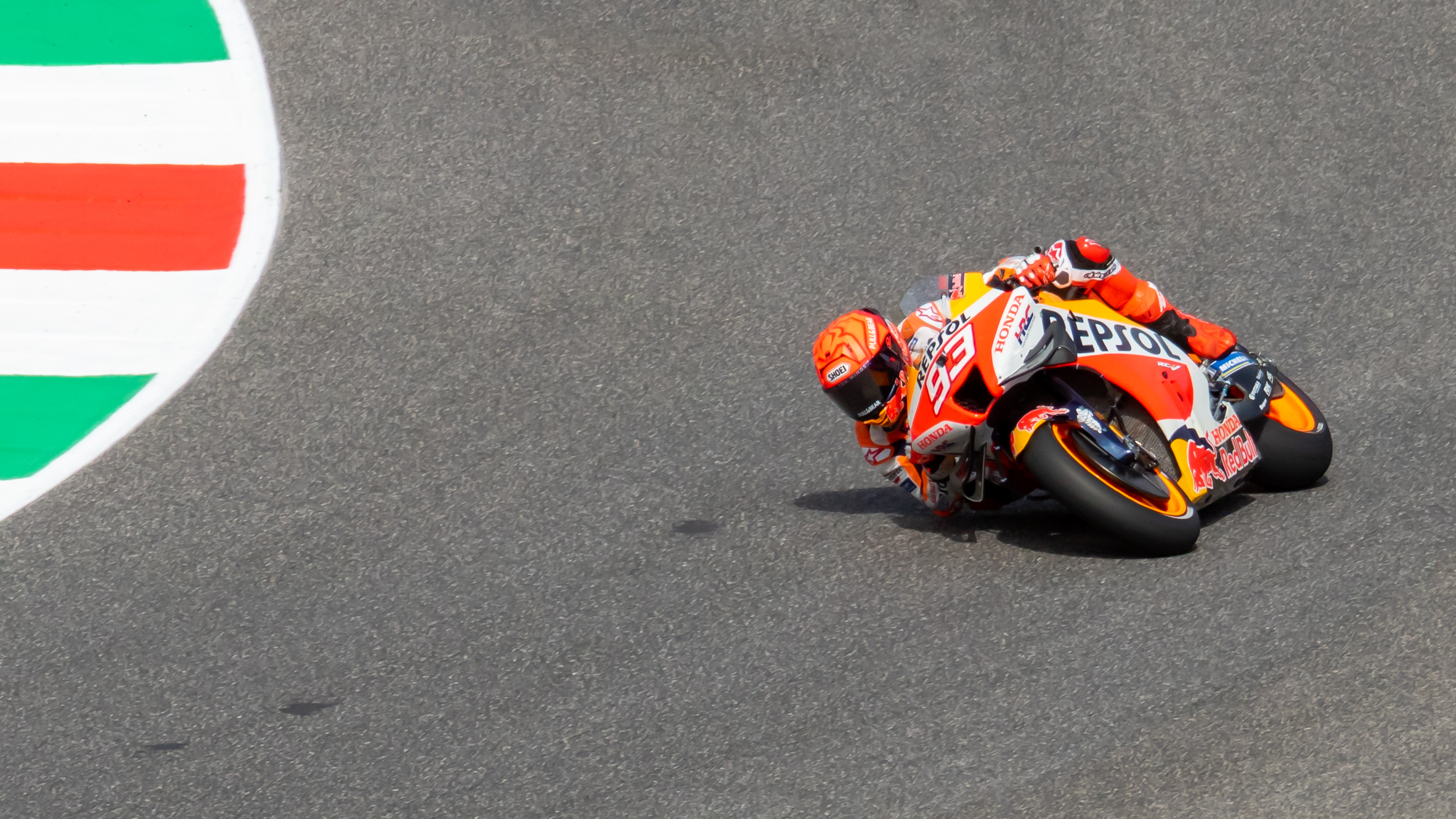 Marc Marquez in action at the Mugello GP