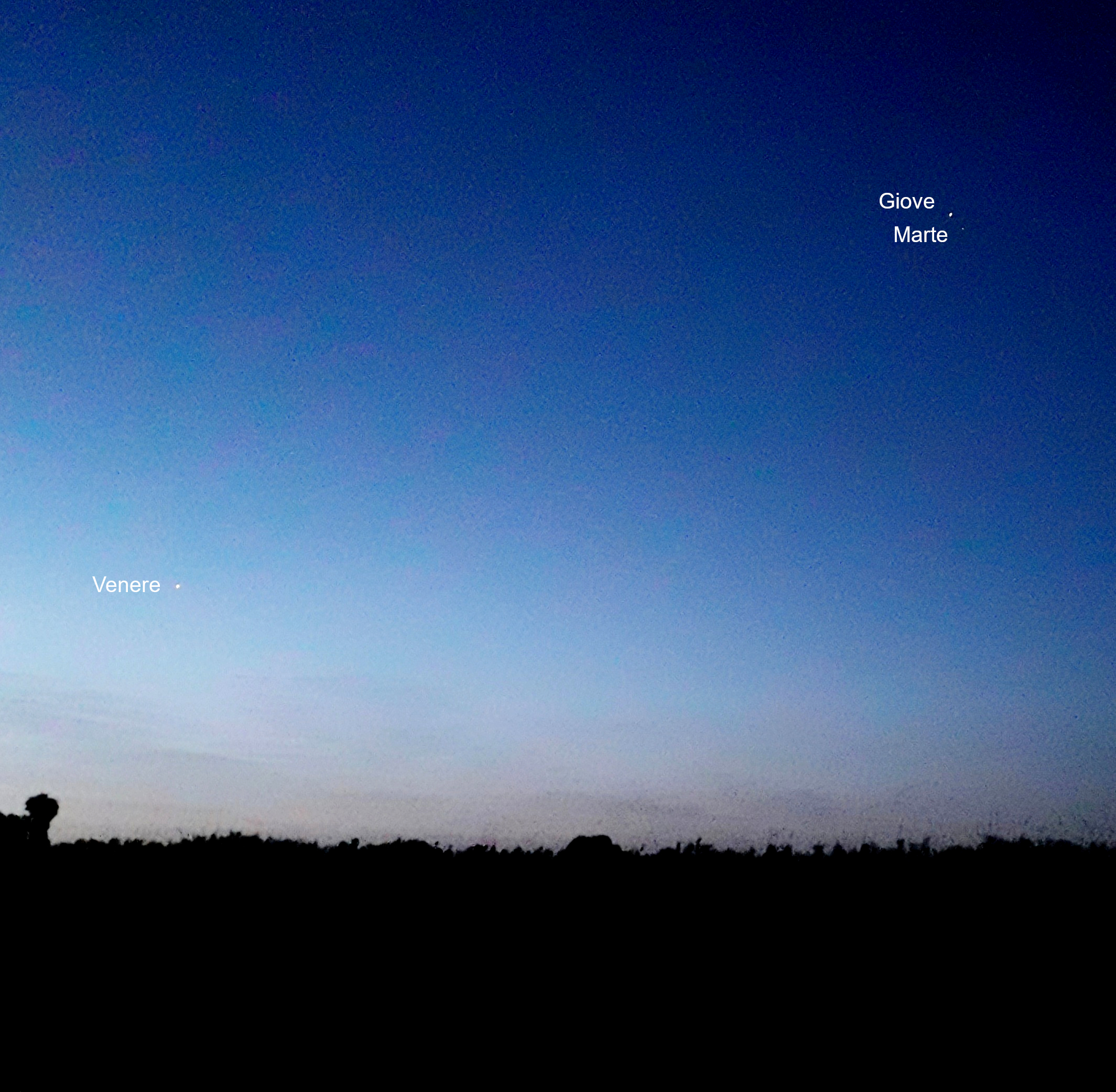 Venus and the conjunction Jupiter - Mars