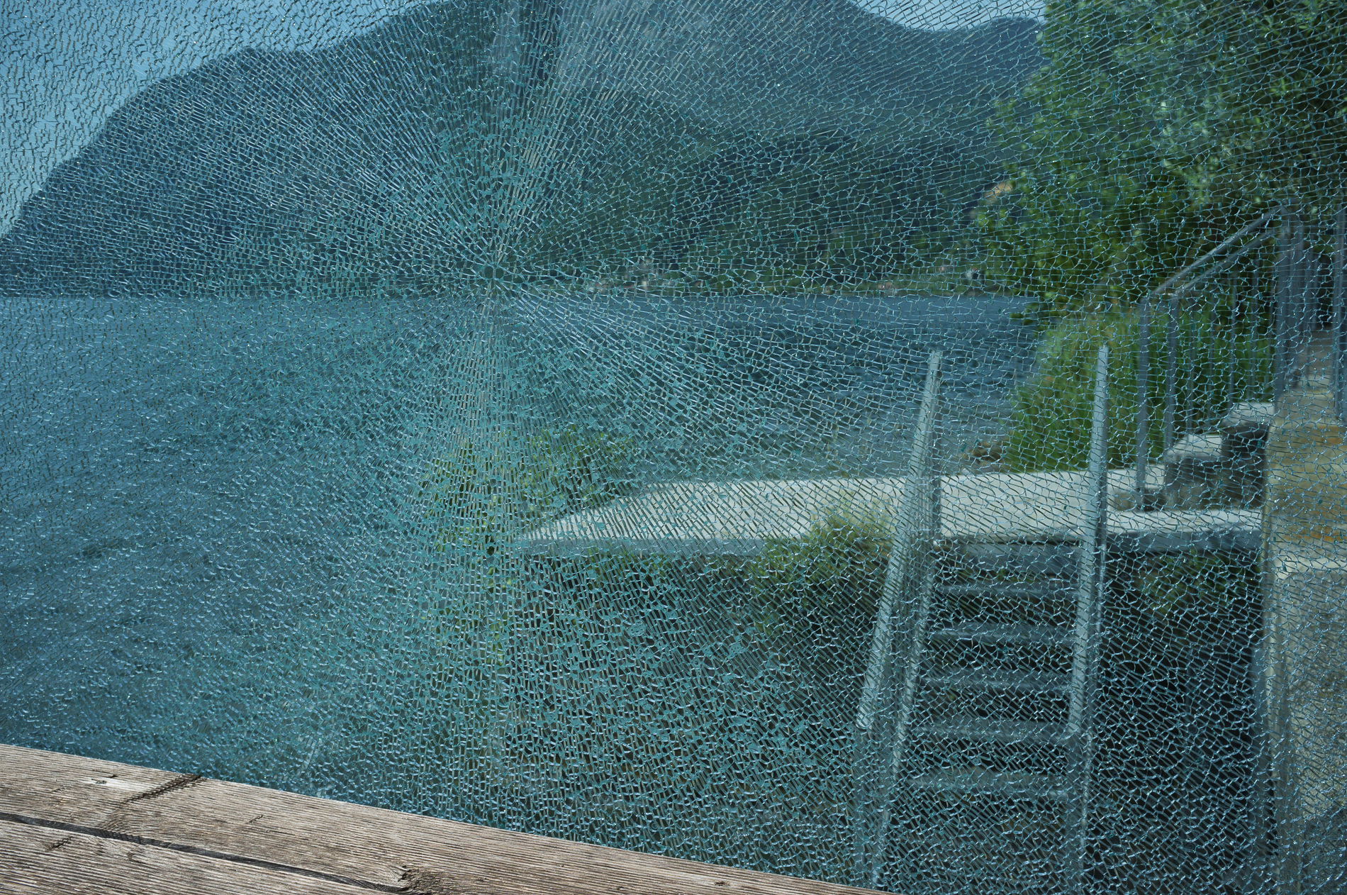 The lake with broken glass