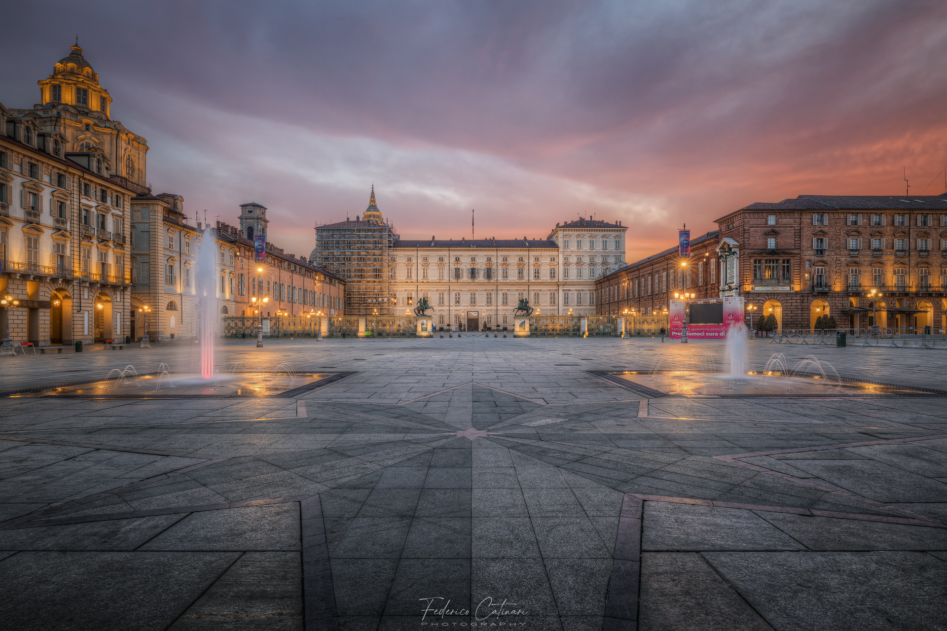 Piazza Castello at dawn