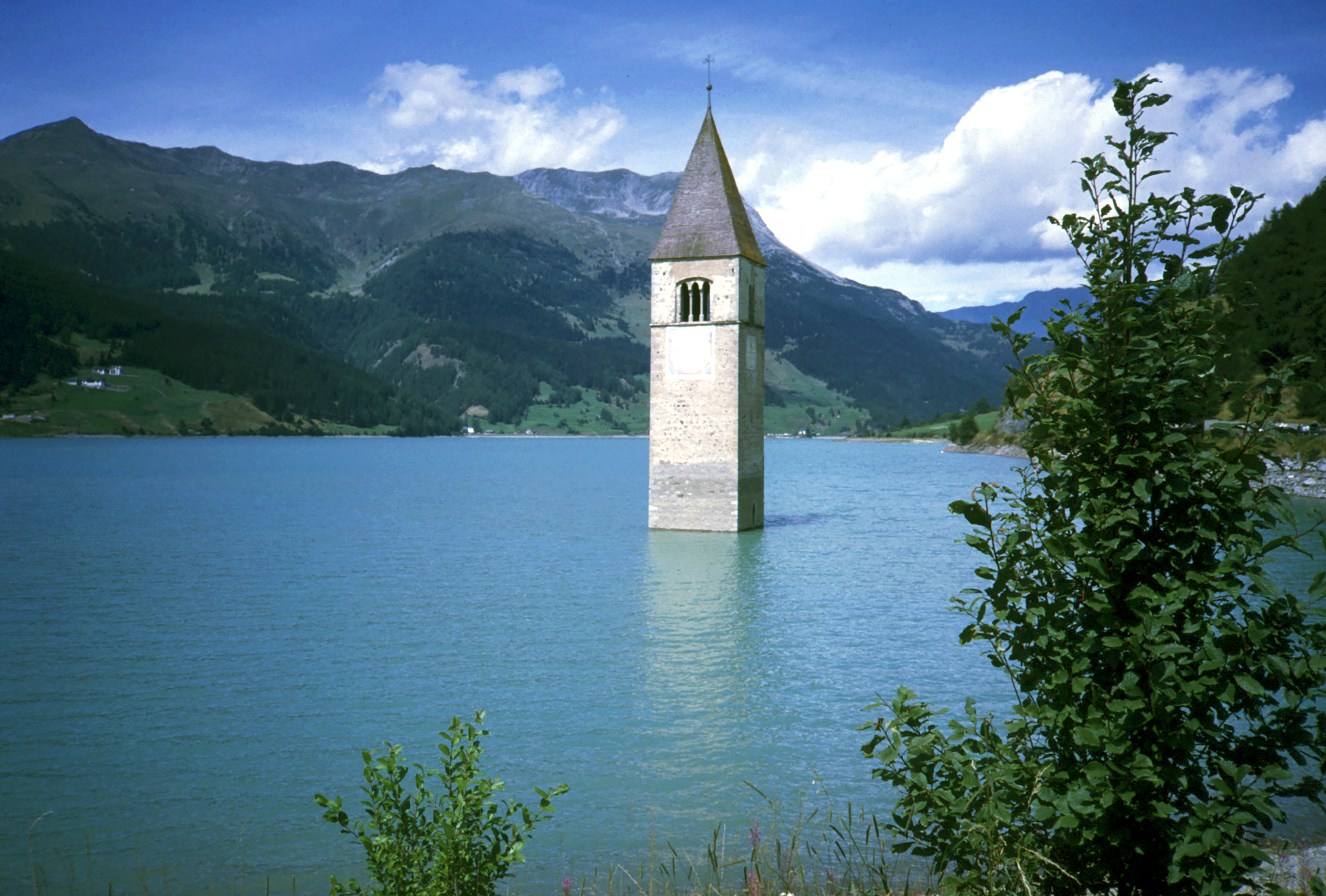 bell tower of the old submerged village