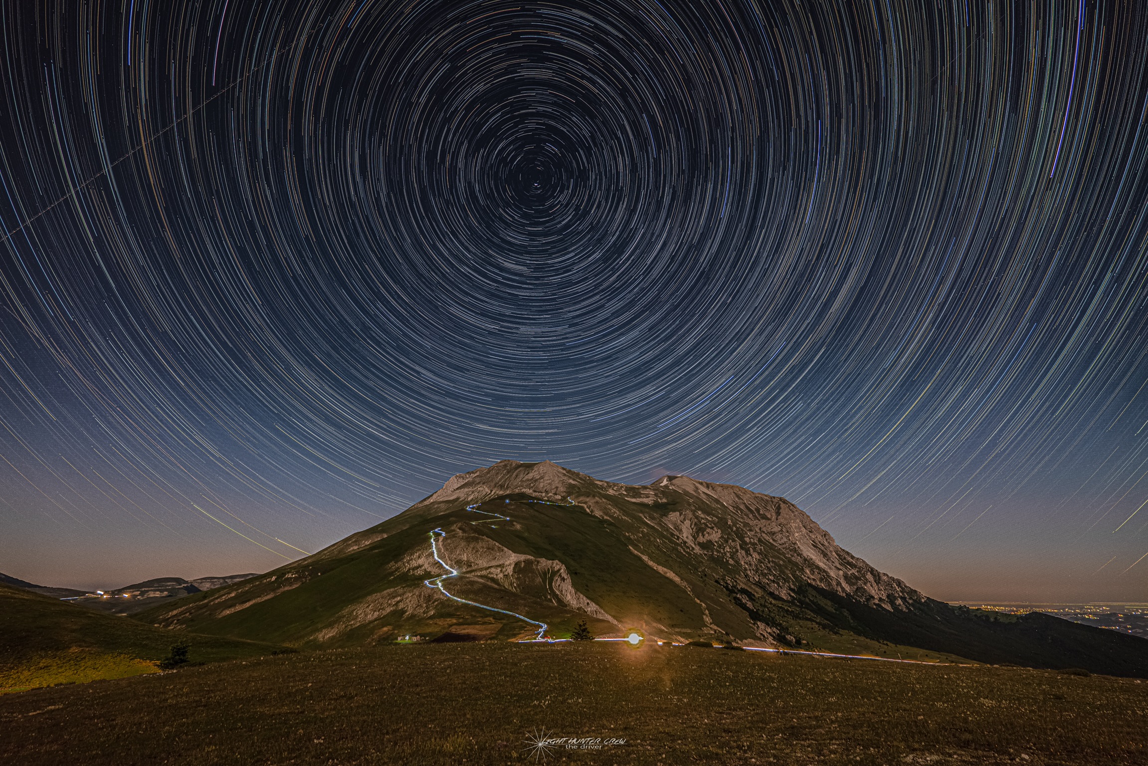 Notte stellata guardando il Re dei Sibillini