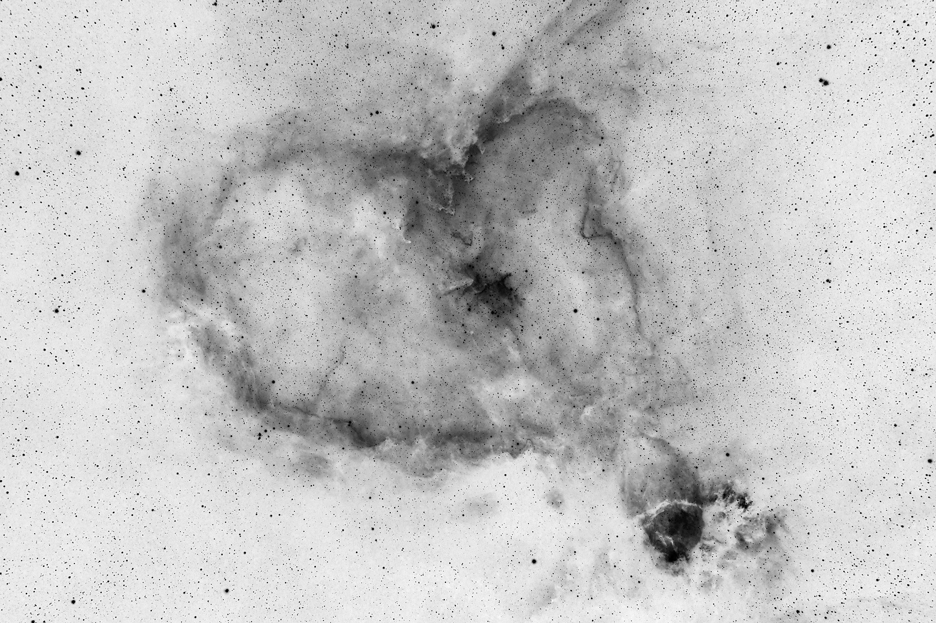 Nebulosa Cuore con colori invertiti