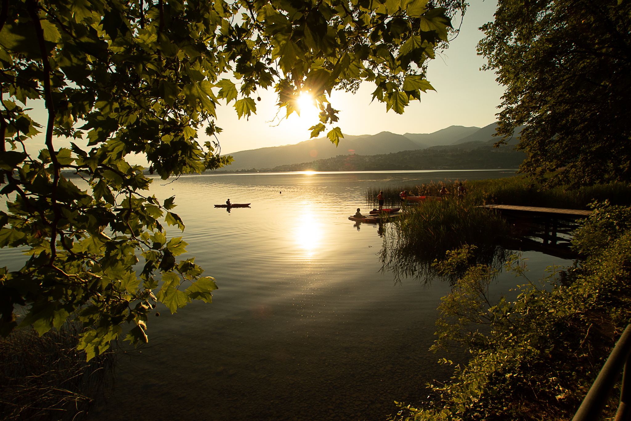 canoes on the lake