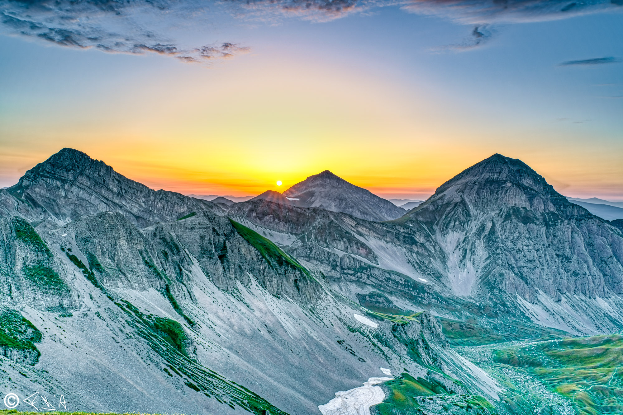 Sunset on the Gran Sasso