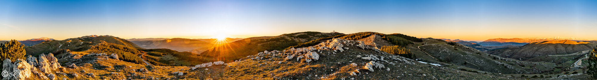 Panoramic sunset in Abruzzo