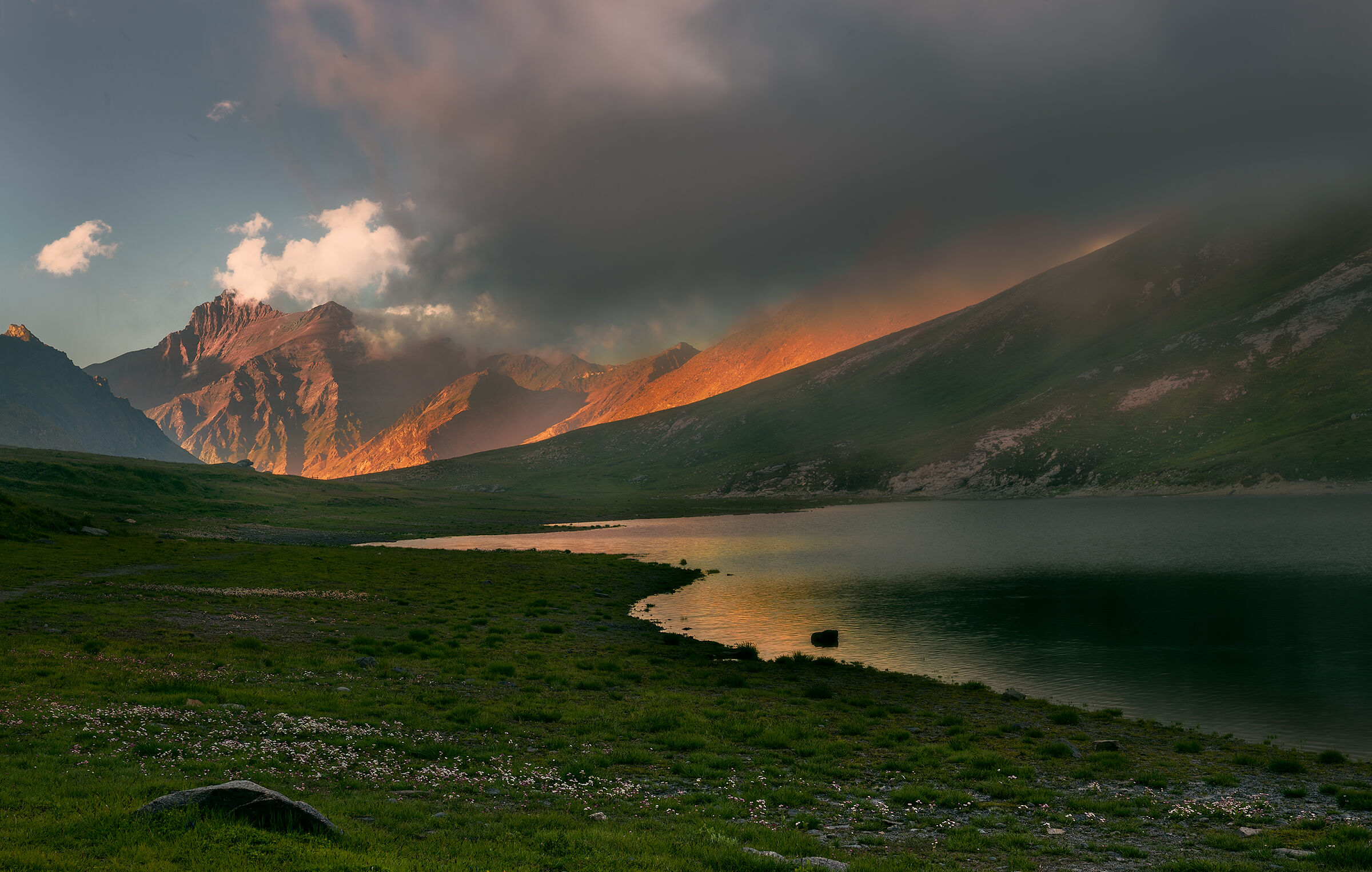 The Grivola at sunset