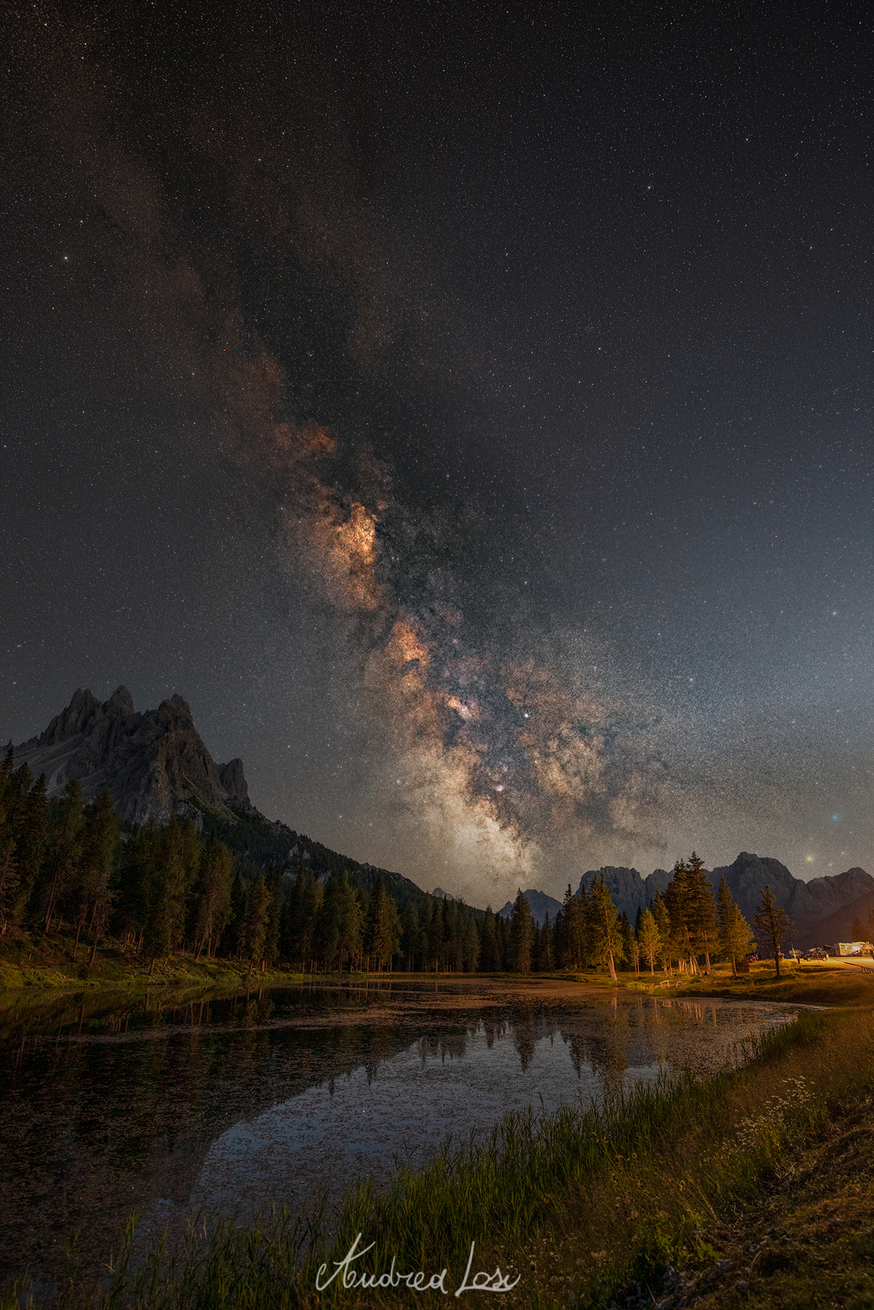Milky Way to Lake Antorno, pearl of the Dolomites...