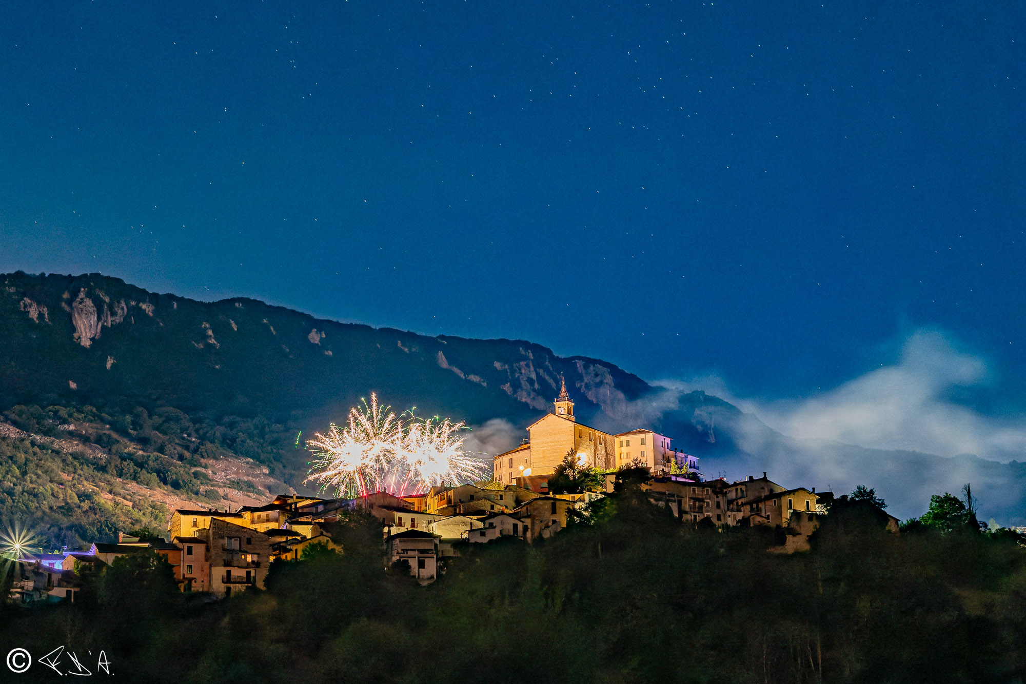 Sante Marie (AQ) with fireworks