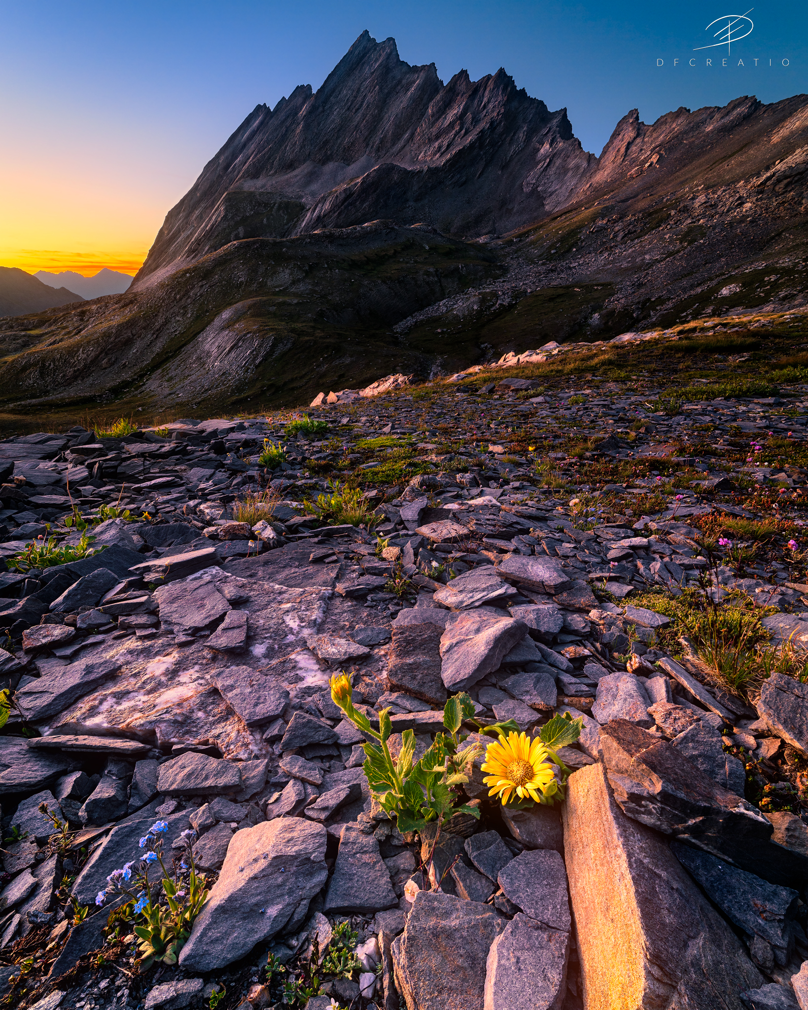 The last light on the Cresta della Taillante