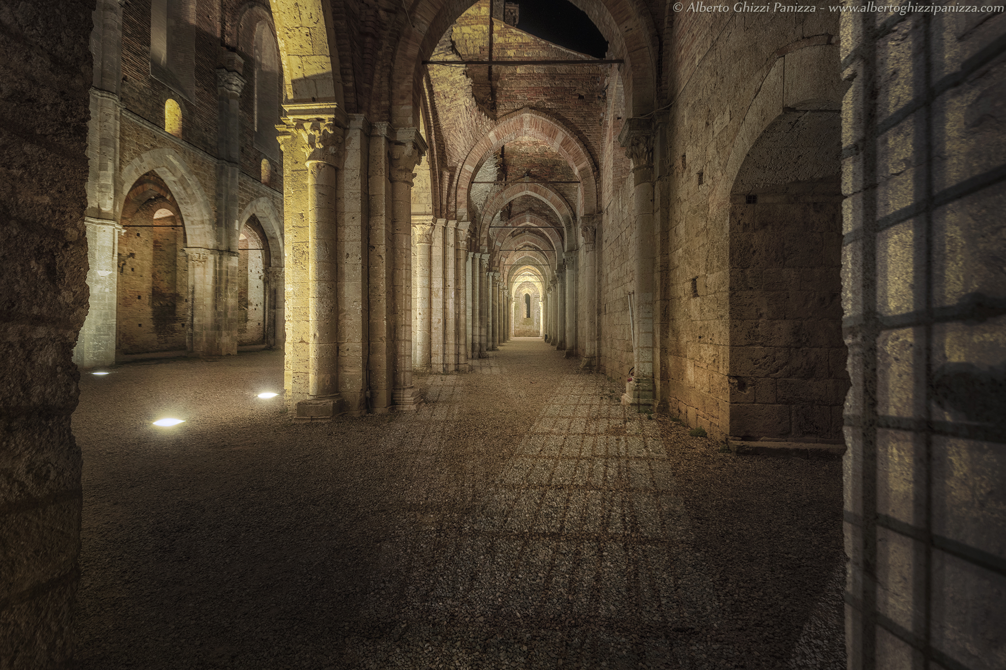 The interior of San Galgano