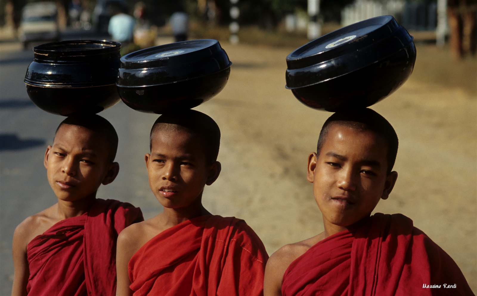 monks in Bagan valley