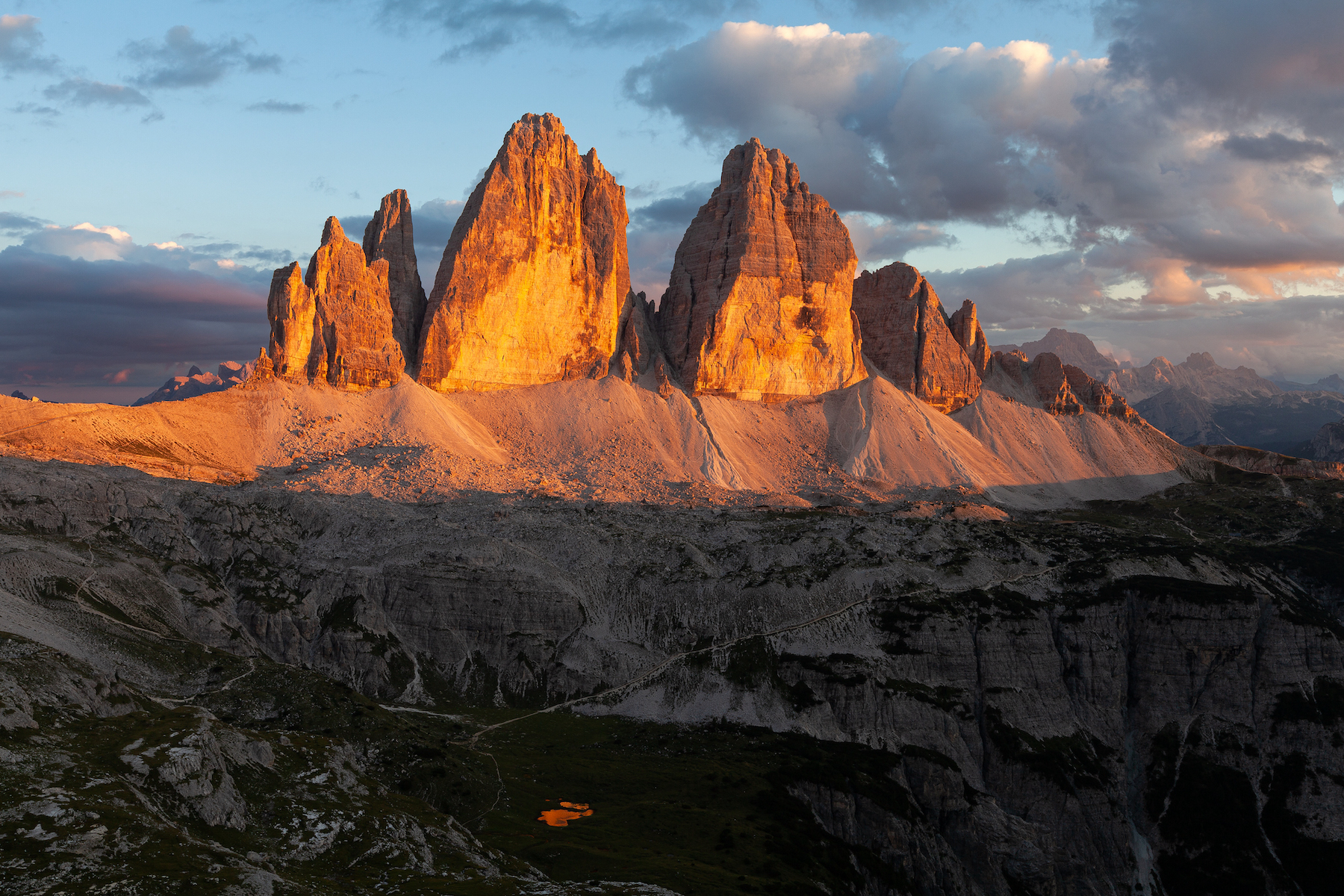 Tre Cime di Lavaredo al Tramonto