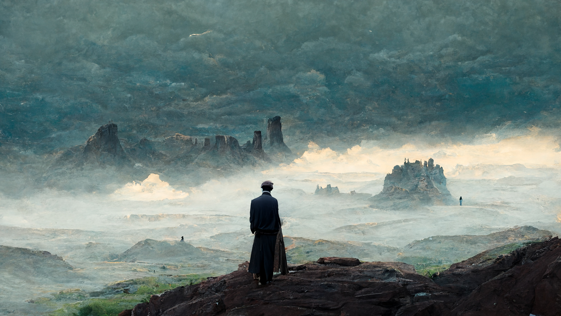 "Viandante sul mare di nebbia" reinterpretato con ...