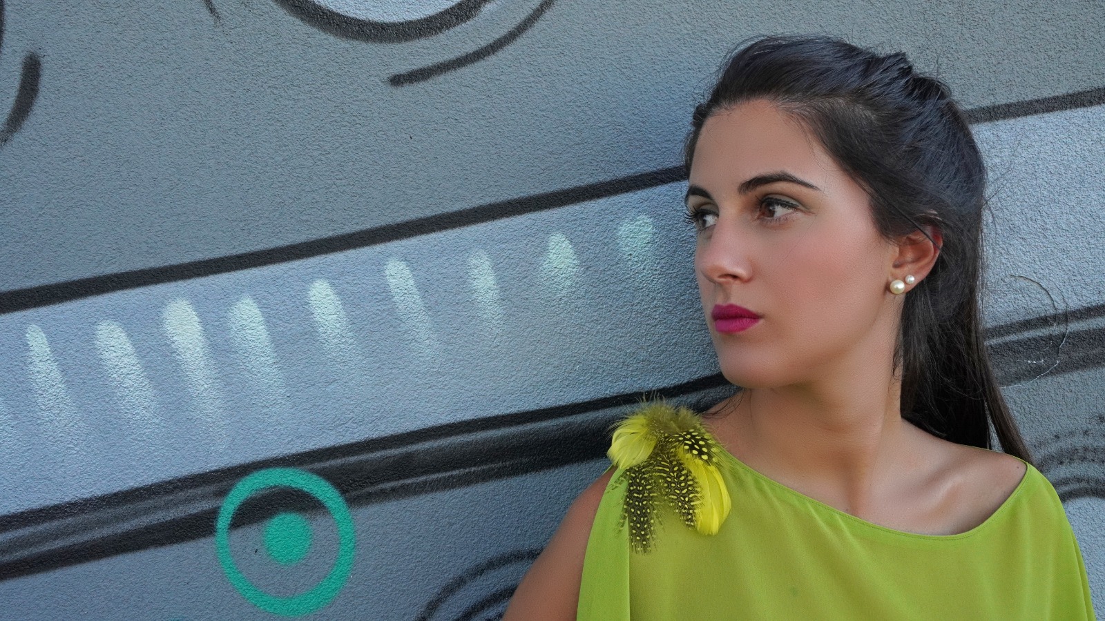 Giulia after a day of shooting in tailoring