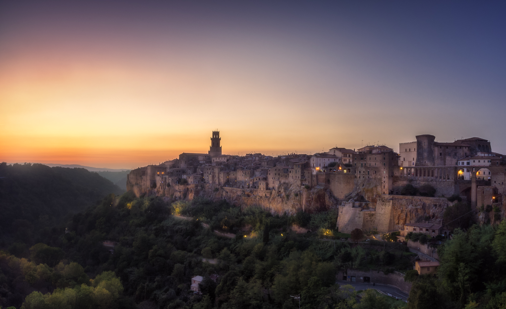 Sunset in Pitigliano
