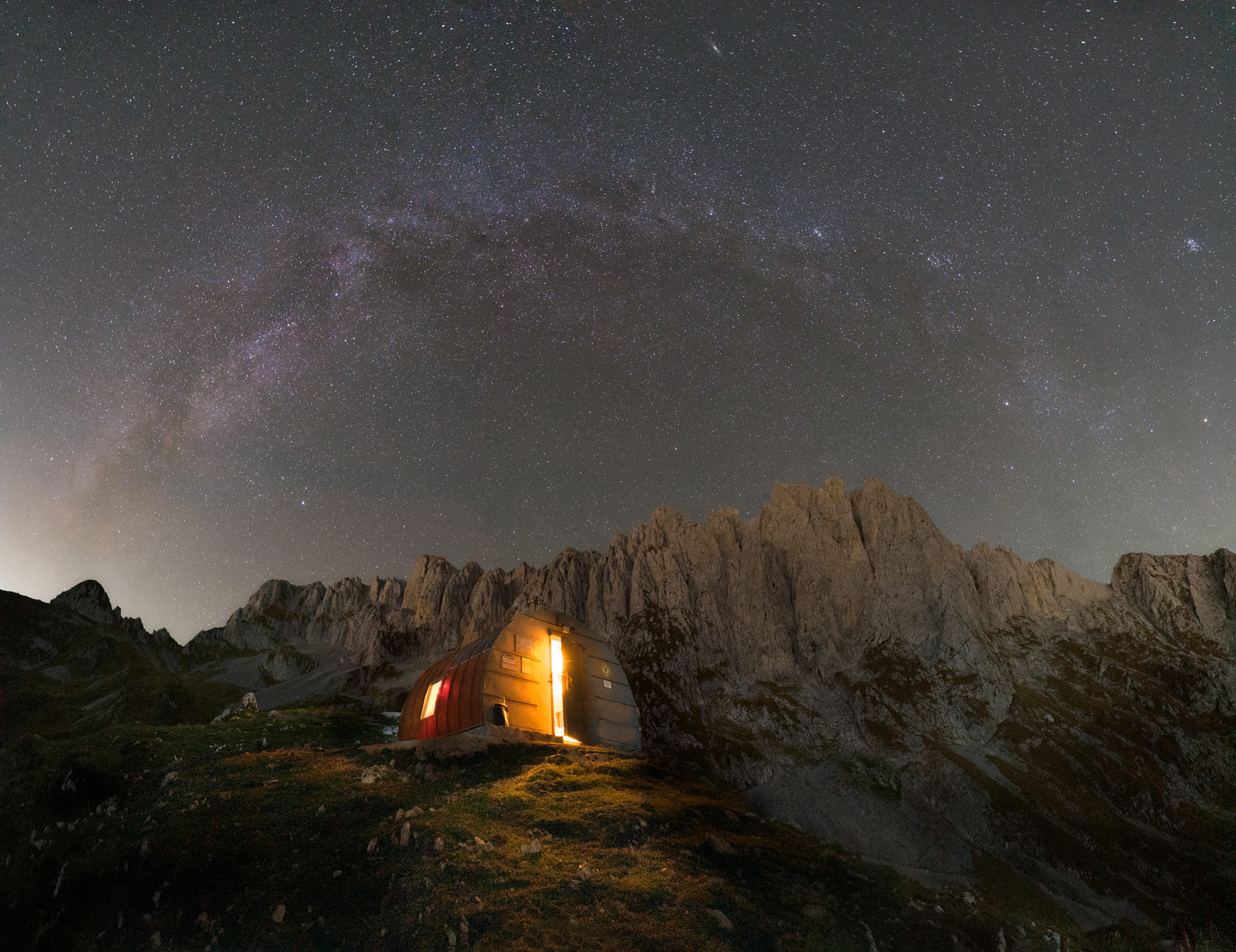 Arch of the Milky Way at the Bivouac City of Clusone