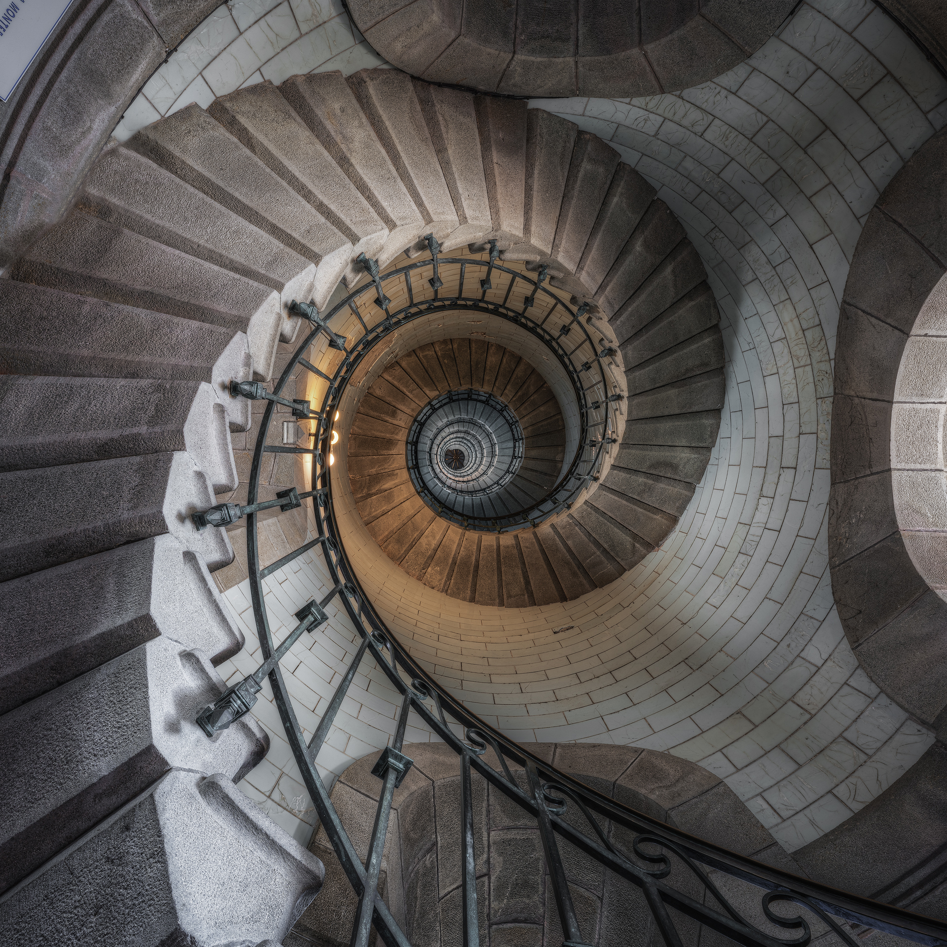 Interior of the Eckmühl lighthouse