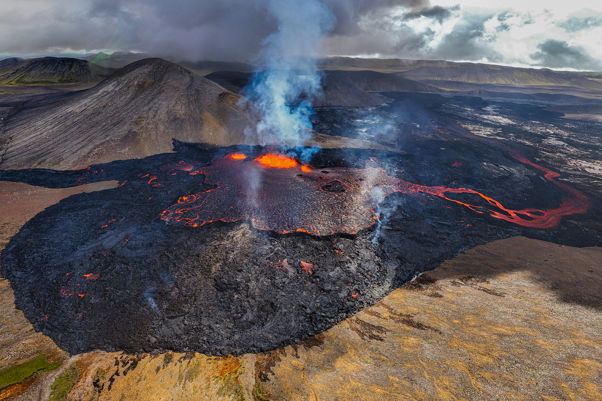 Fagradalsfiall, eruption 2022 - Iceland (aerial view)
