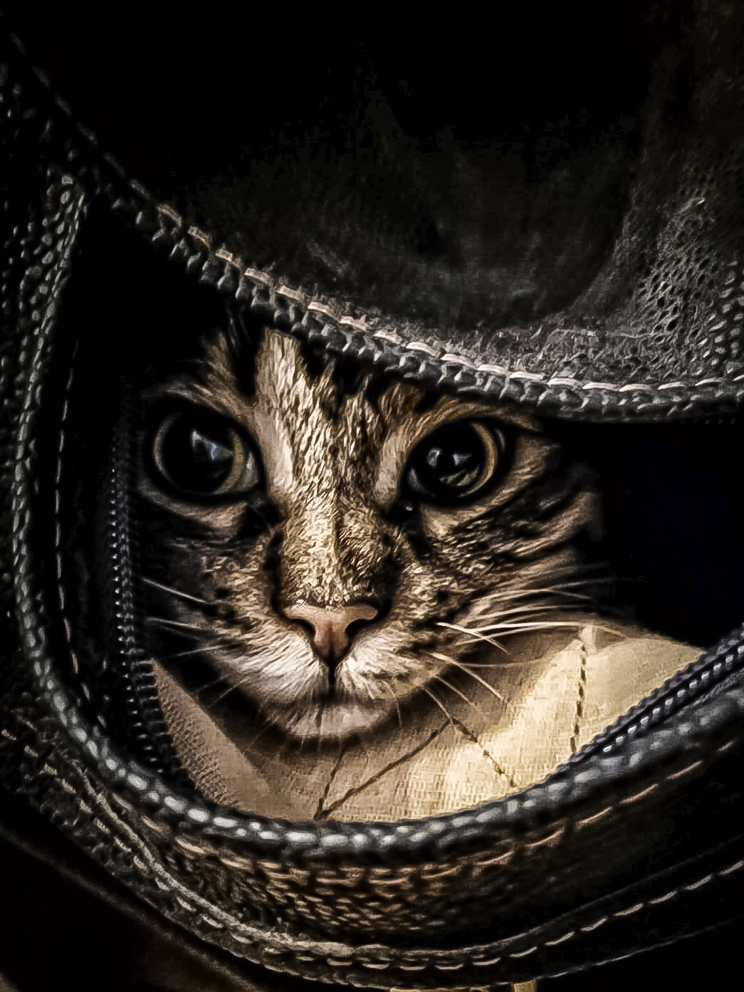The cat in the suitcase