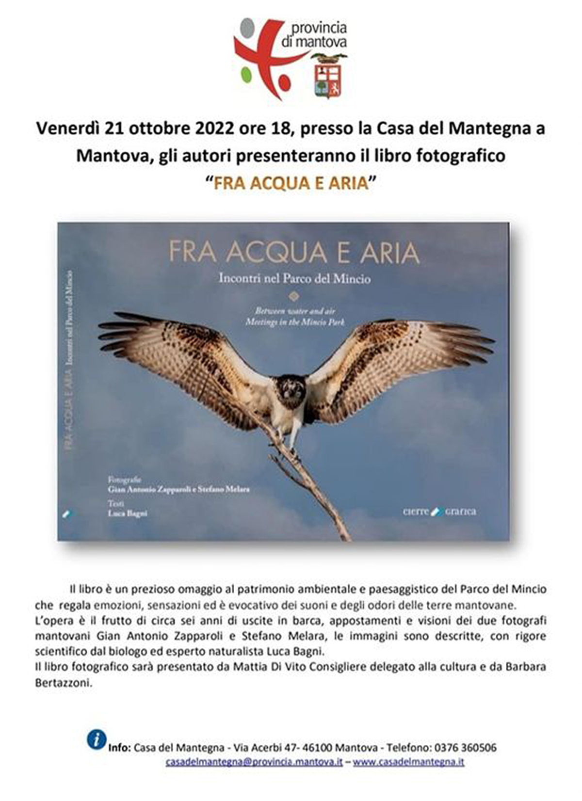 BETWEEN WATER AND AIR - Meetings in the Mincio Park