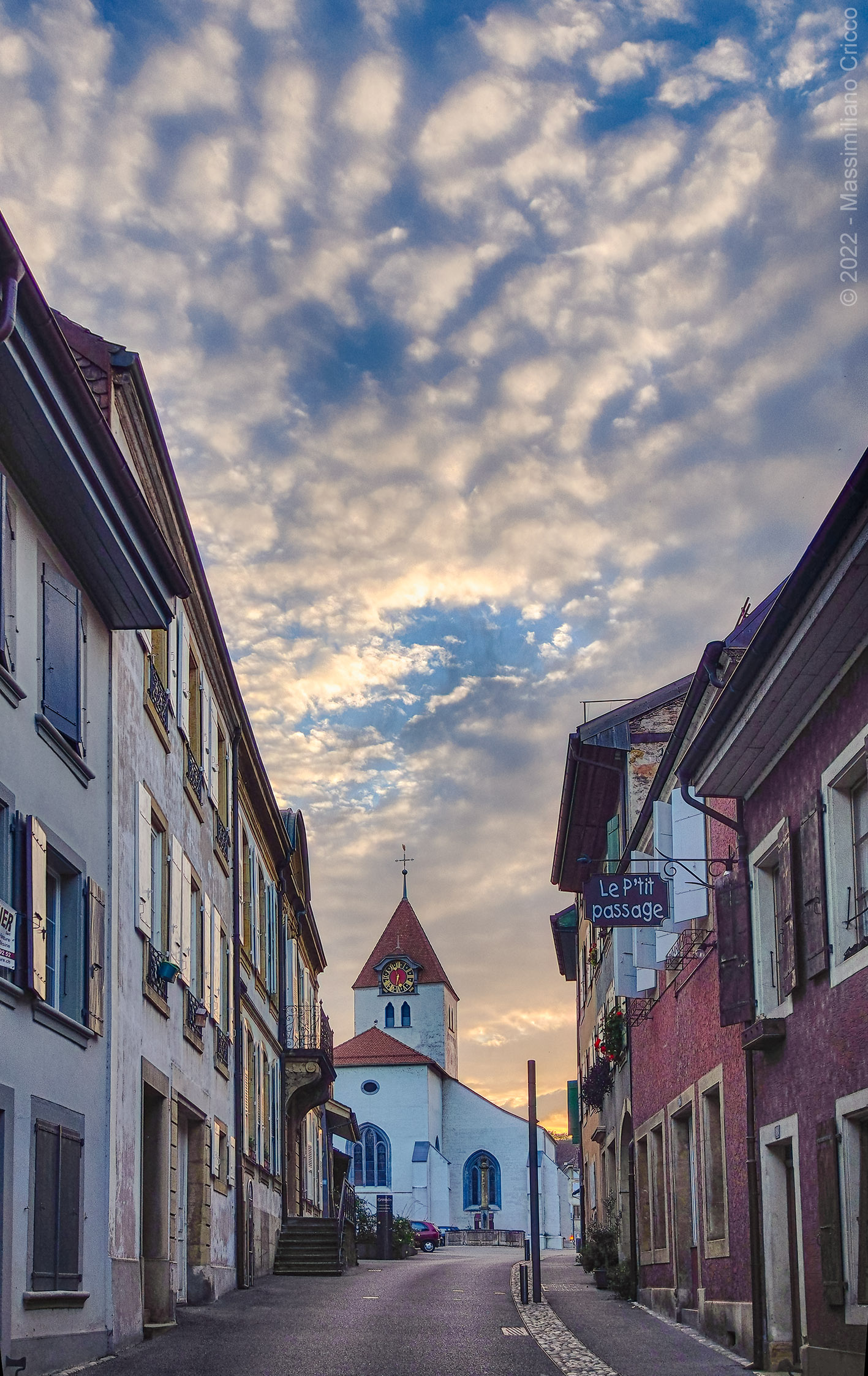 Tramonto a Grandson, Vaud, Svizzera