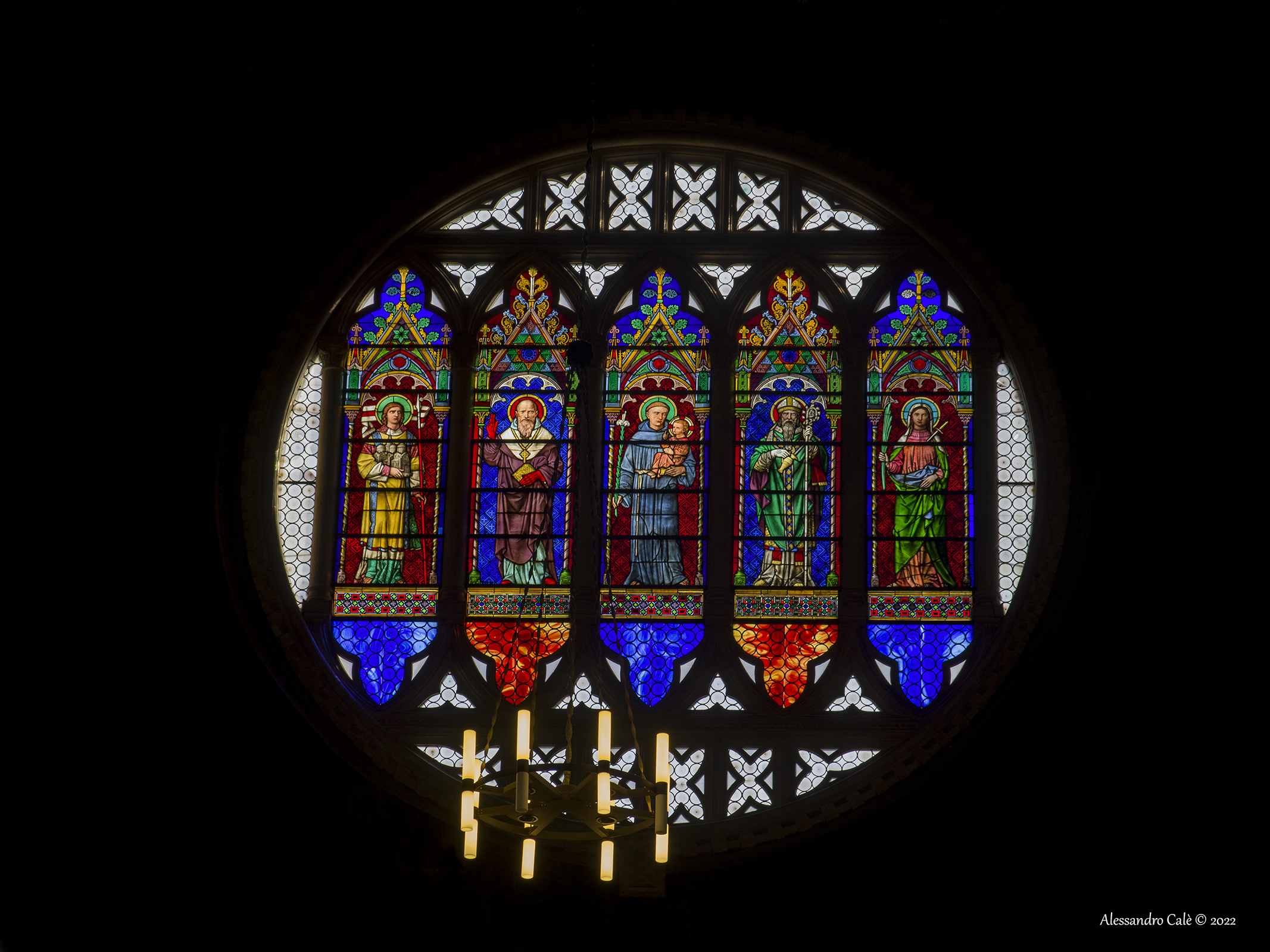 The rose window of the Basilica of St. Anthony of Padua