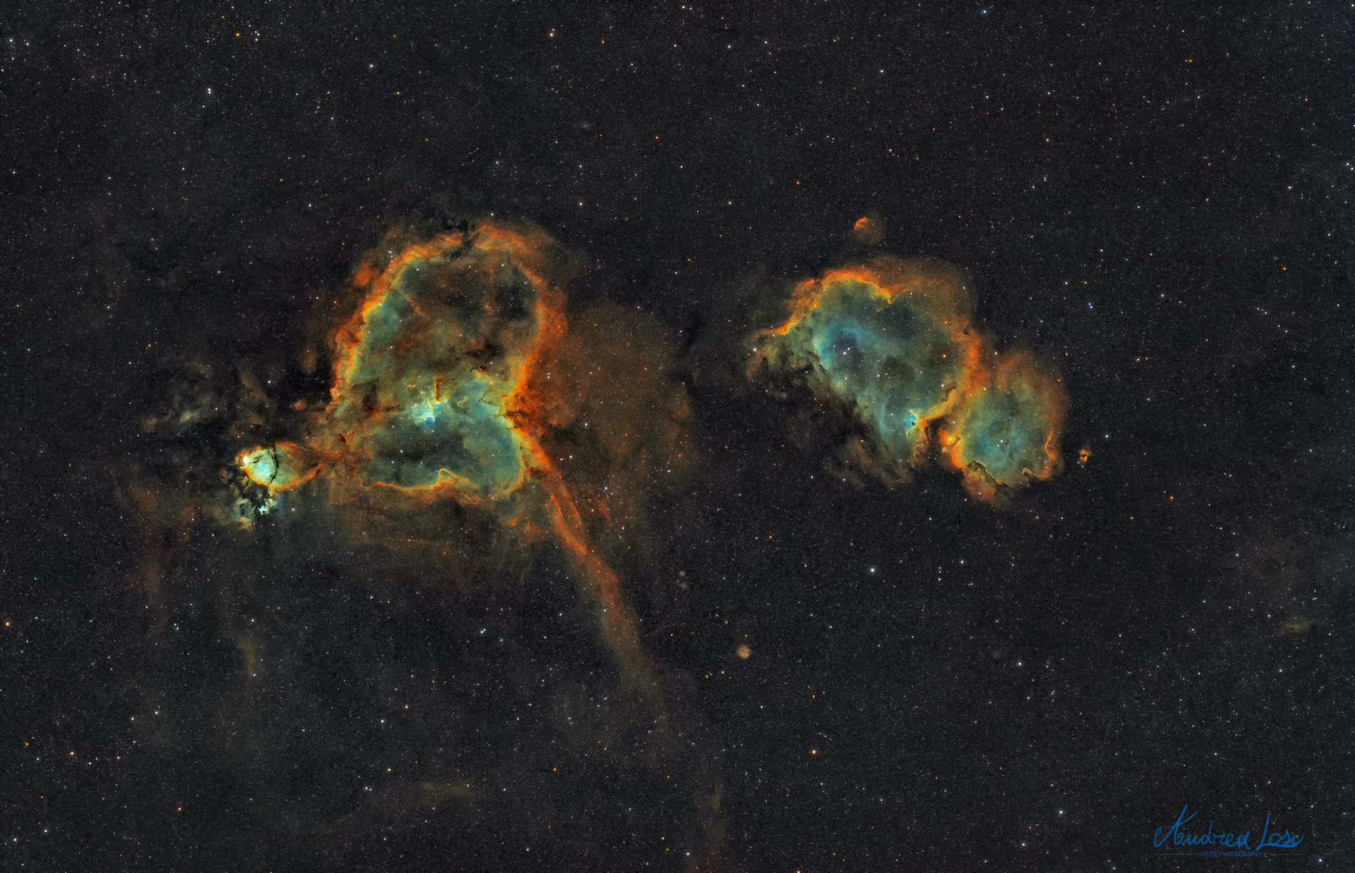 nebulose cuore e anima, doppio ammasso a grande campo
