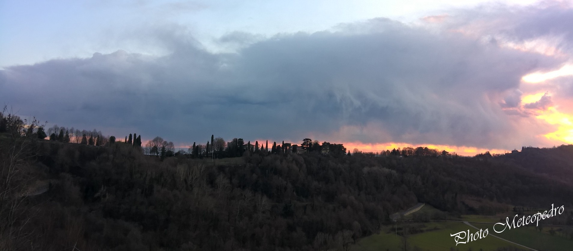 sunset over the hills