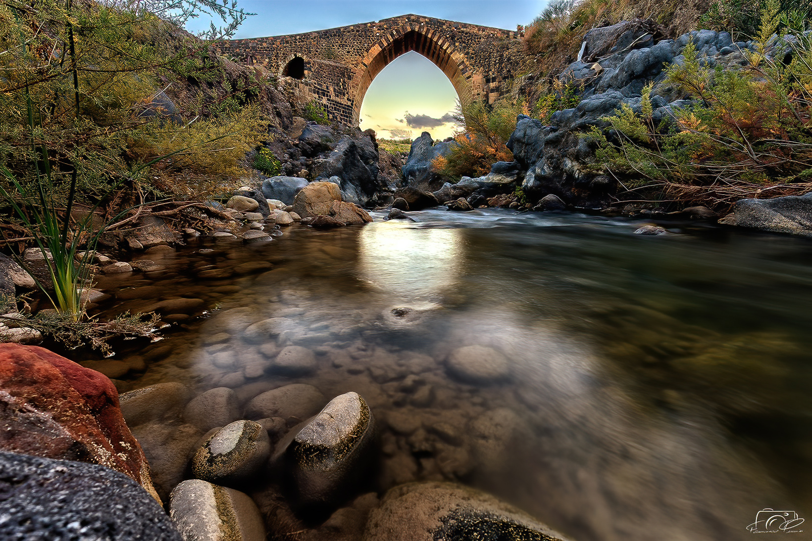 Ponte dei Saraceni al tramonto
